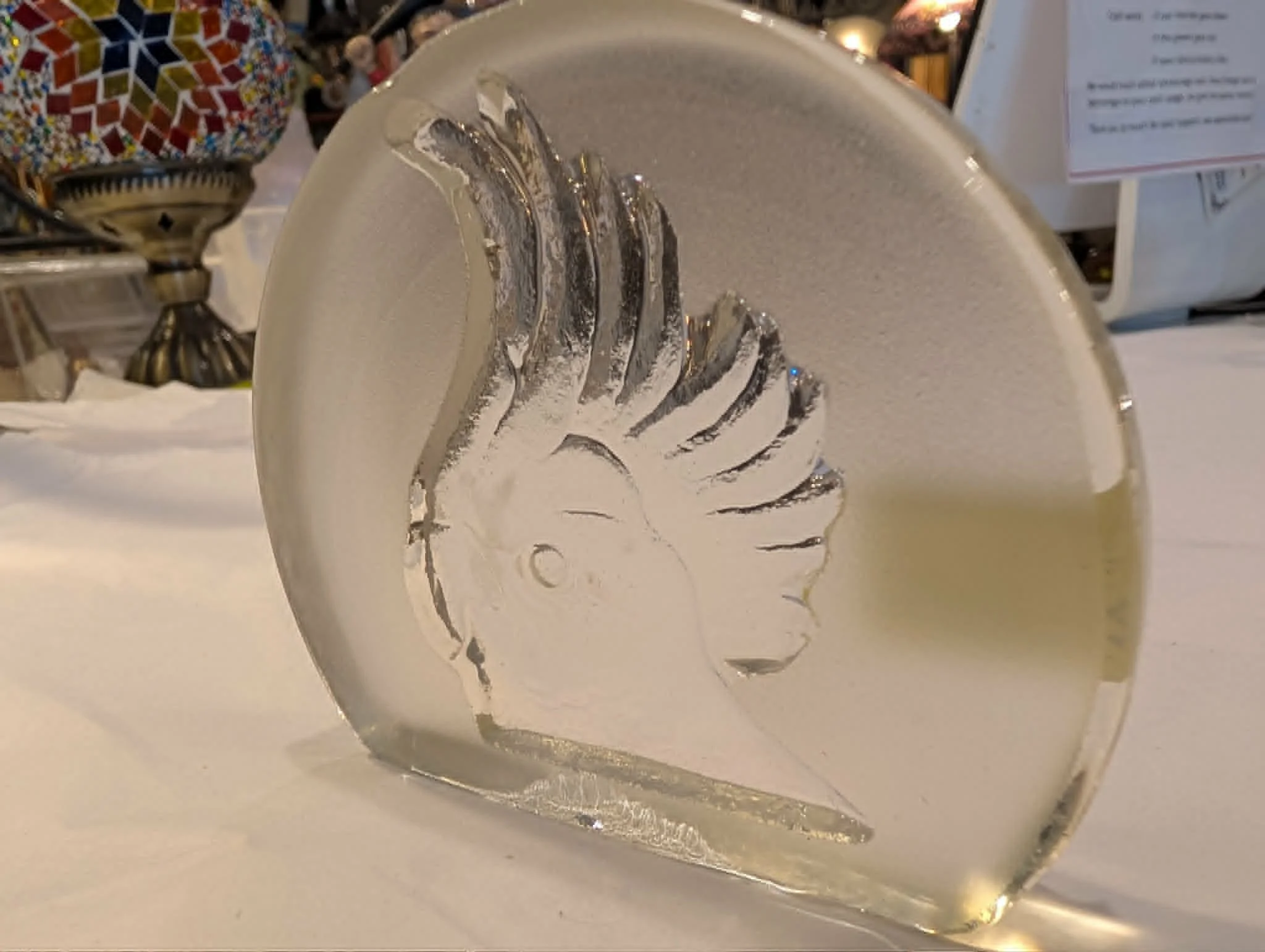Elegant Glass Bird Sculpture