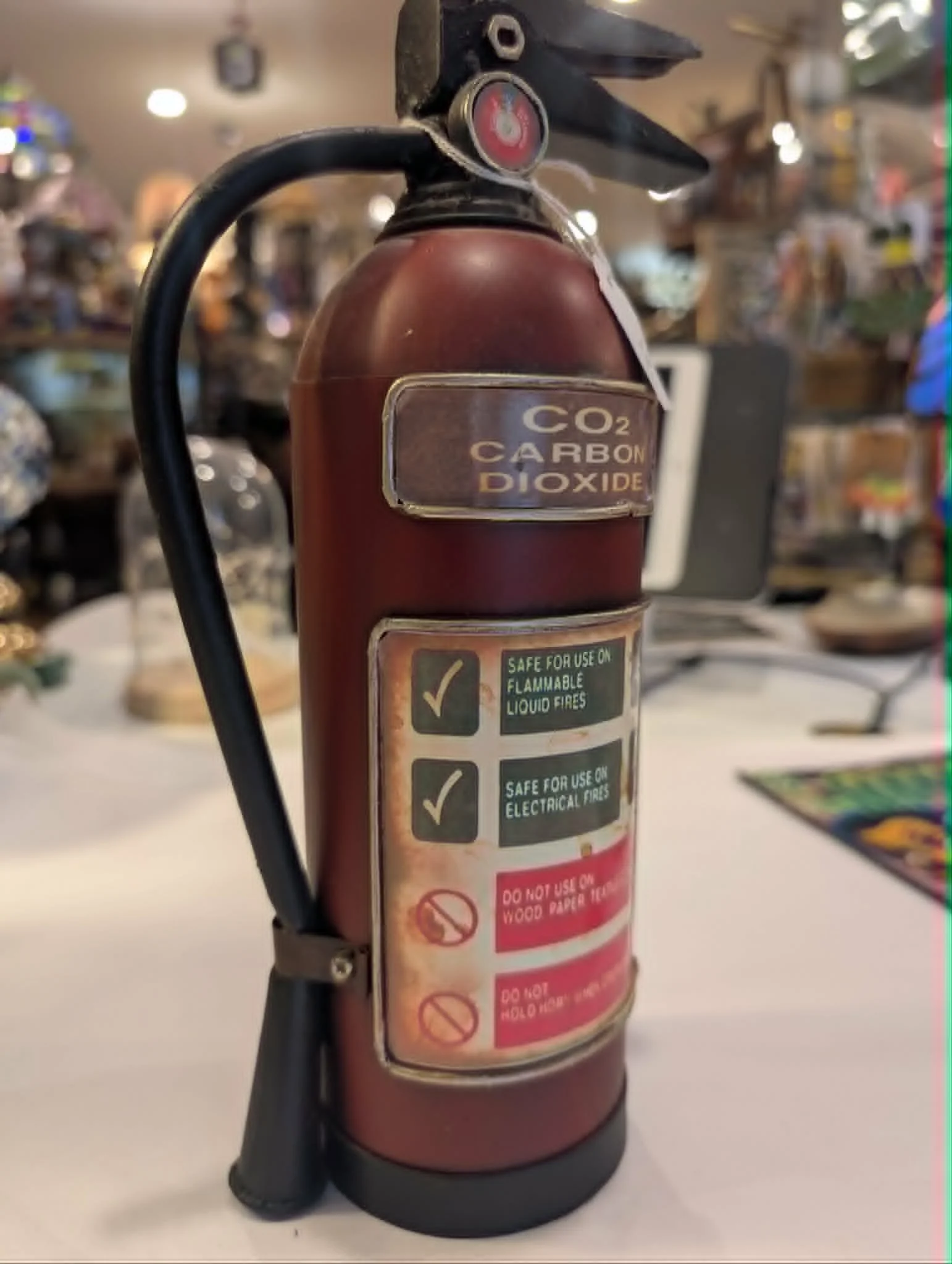 Vintage Fire Extinguisher Handmade Tin Money Box