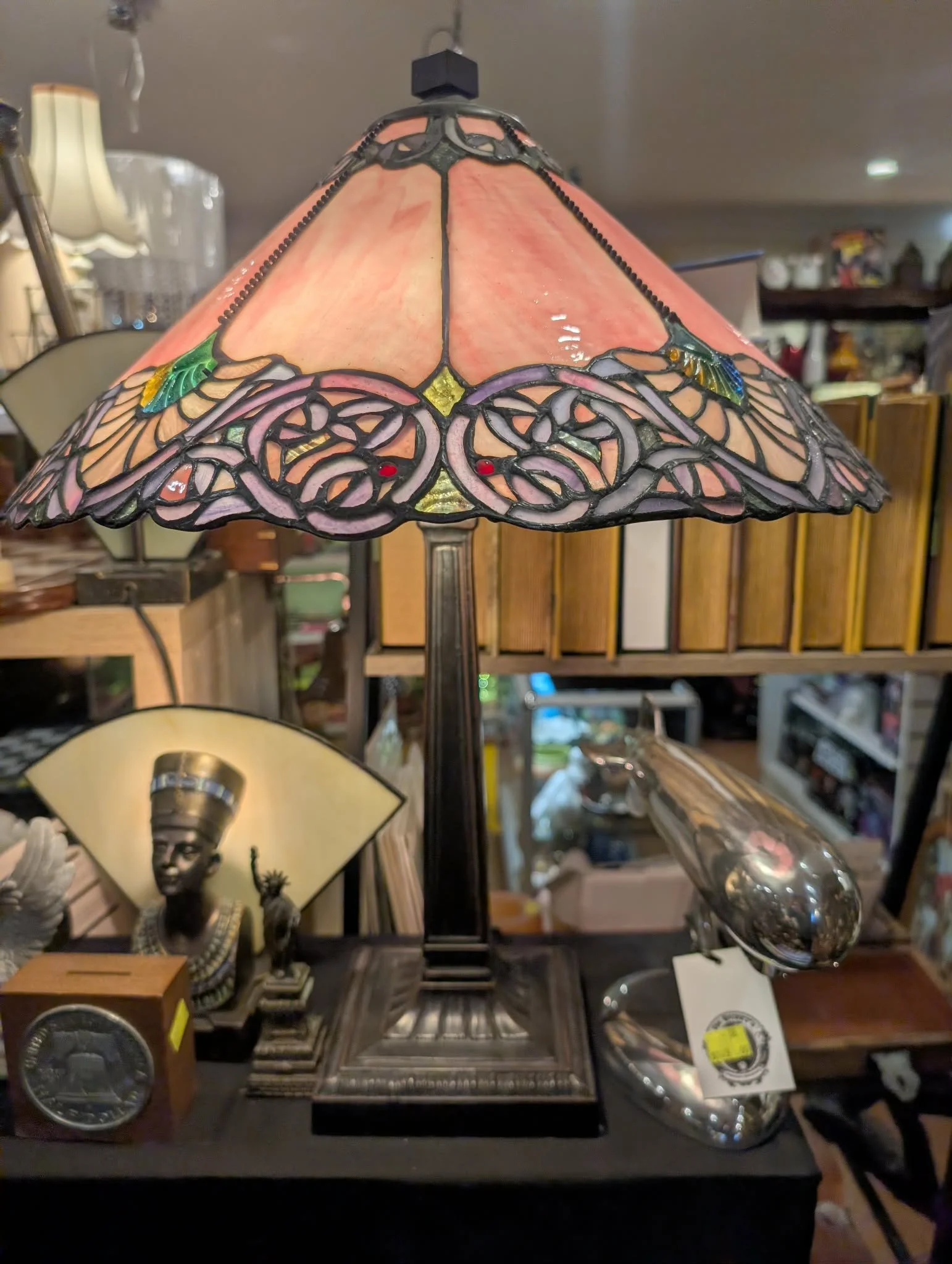Vintage Tiffany-Style Stained Glass Lamp