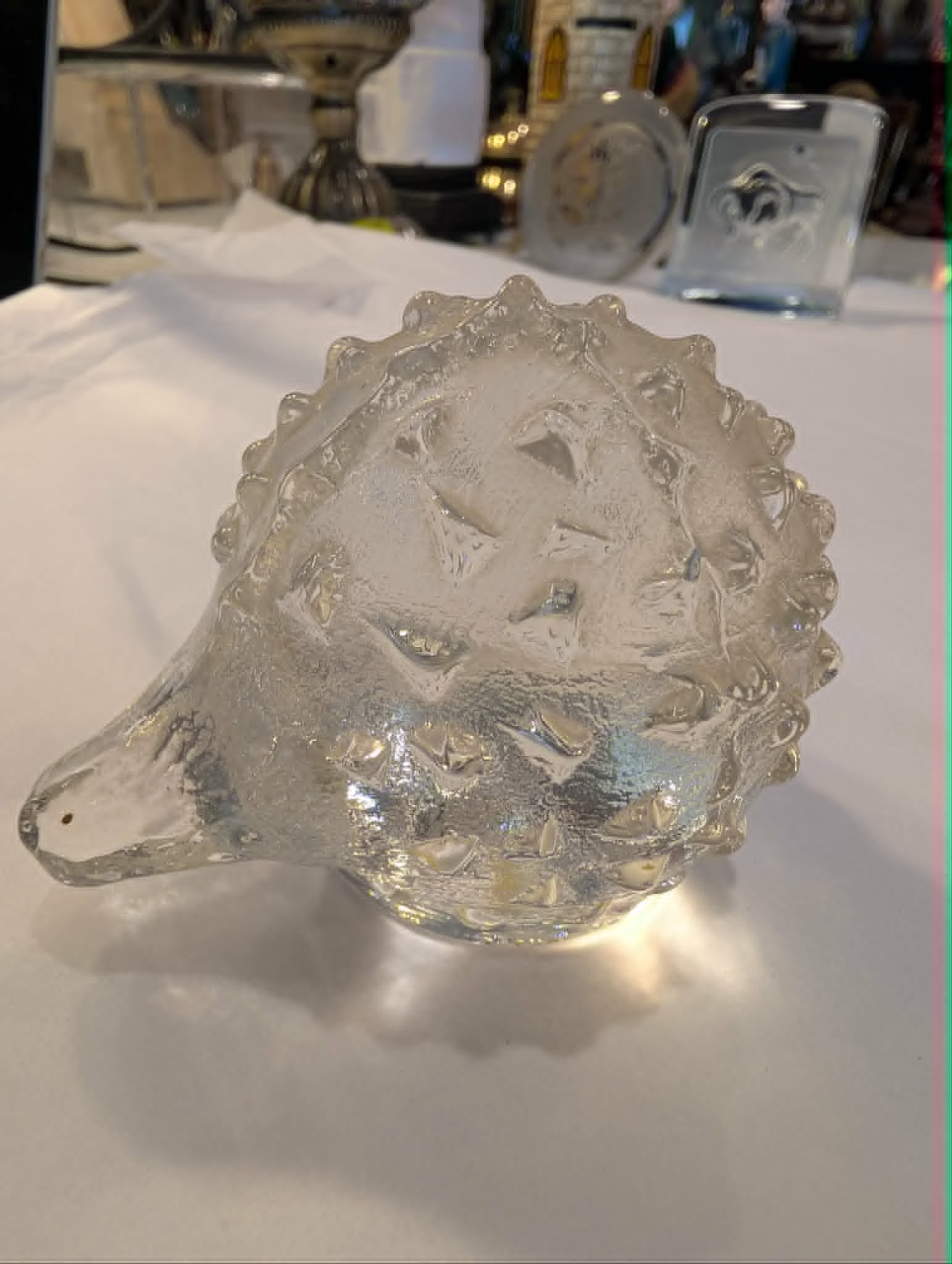 Elegant Glass Hedgehog Sculpture