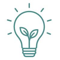 Lightbulb with a plant inside representing eco-friendly ideas or sustainable innovation.