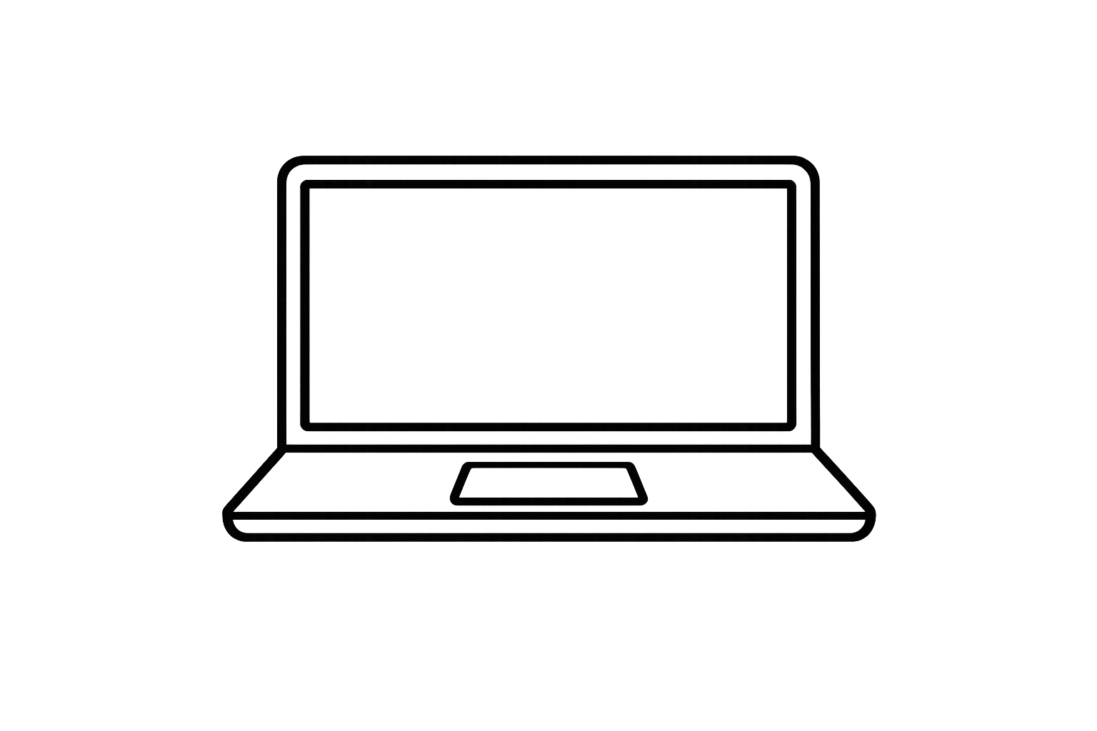 Line drawing of a laptop computer on a gradient background