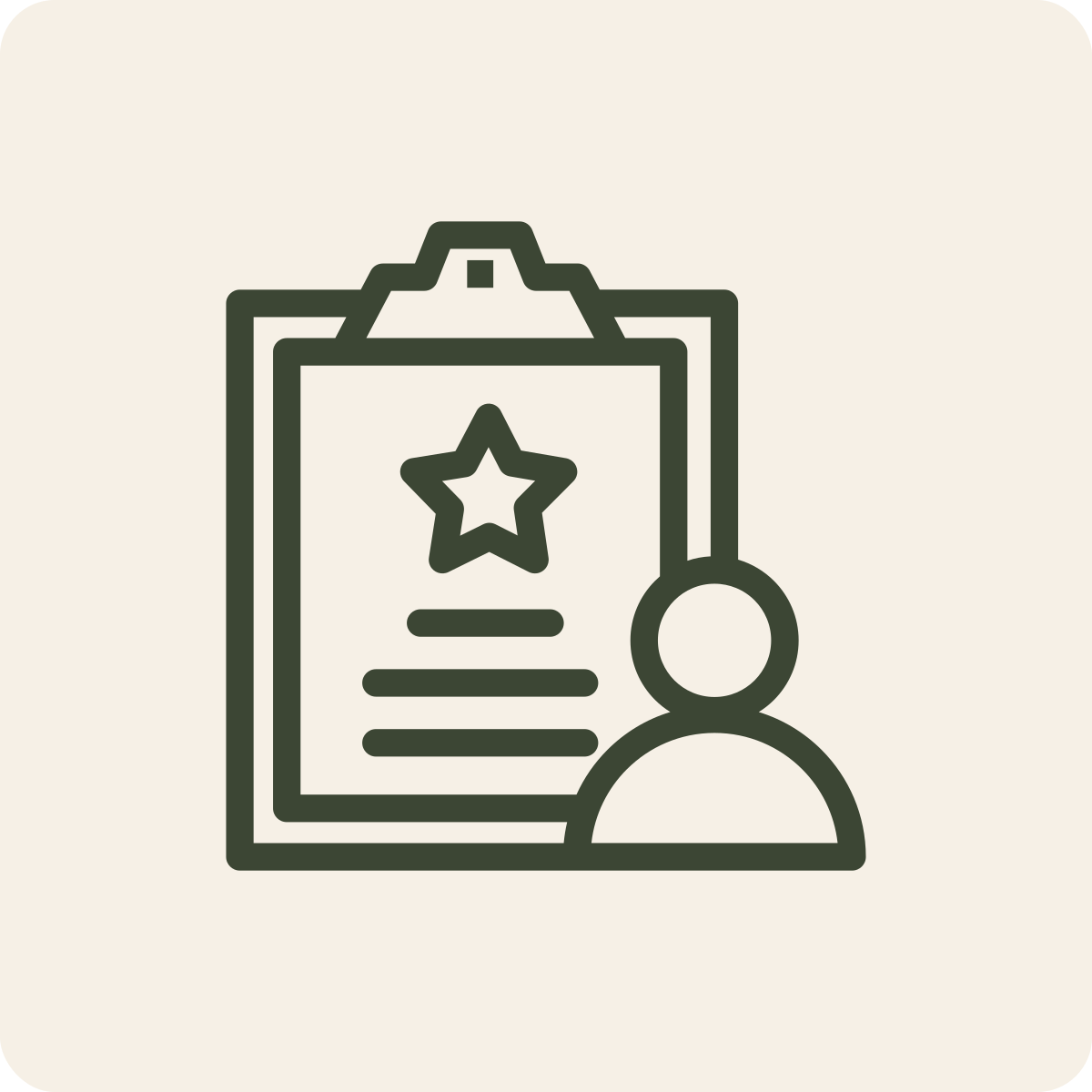 Icon of a person with a certificate or award.