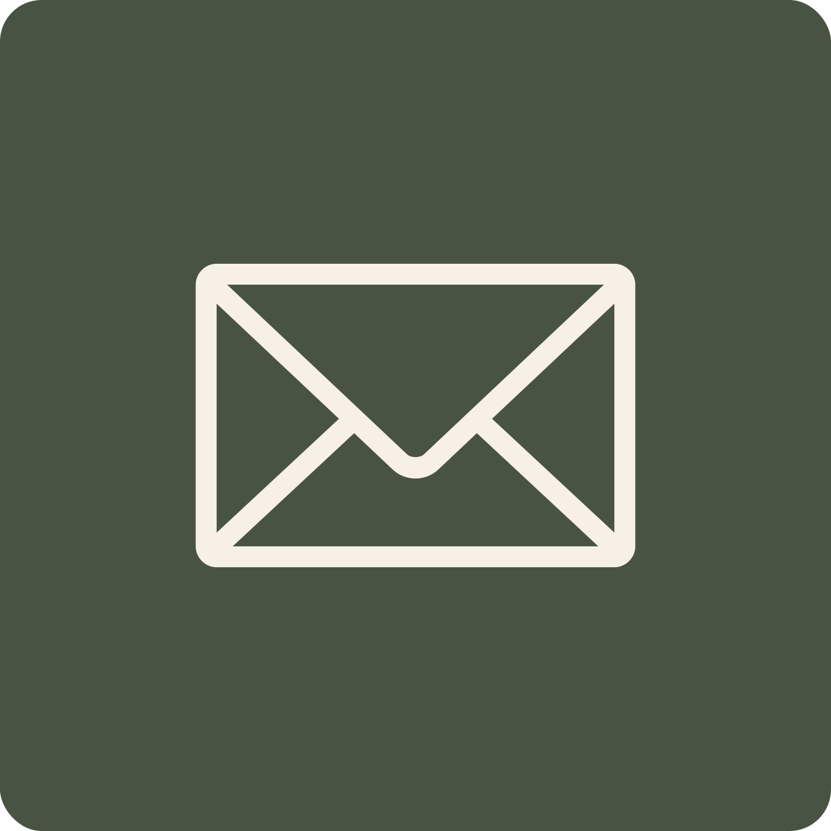 Icon of an envelope on a dark green background