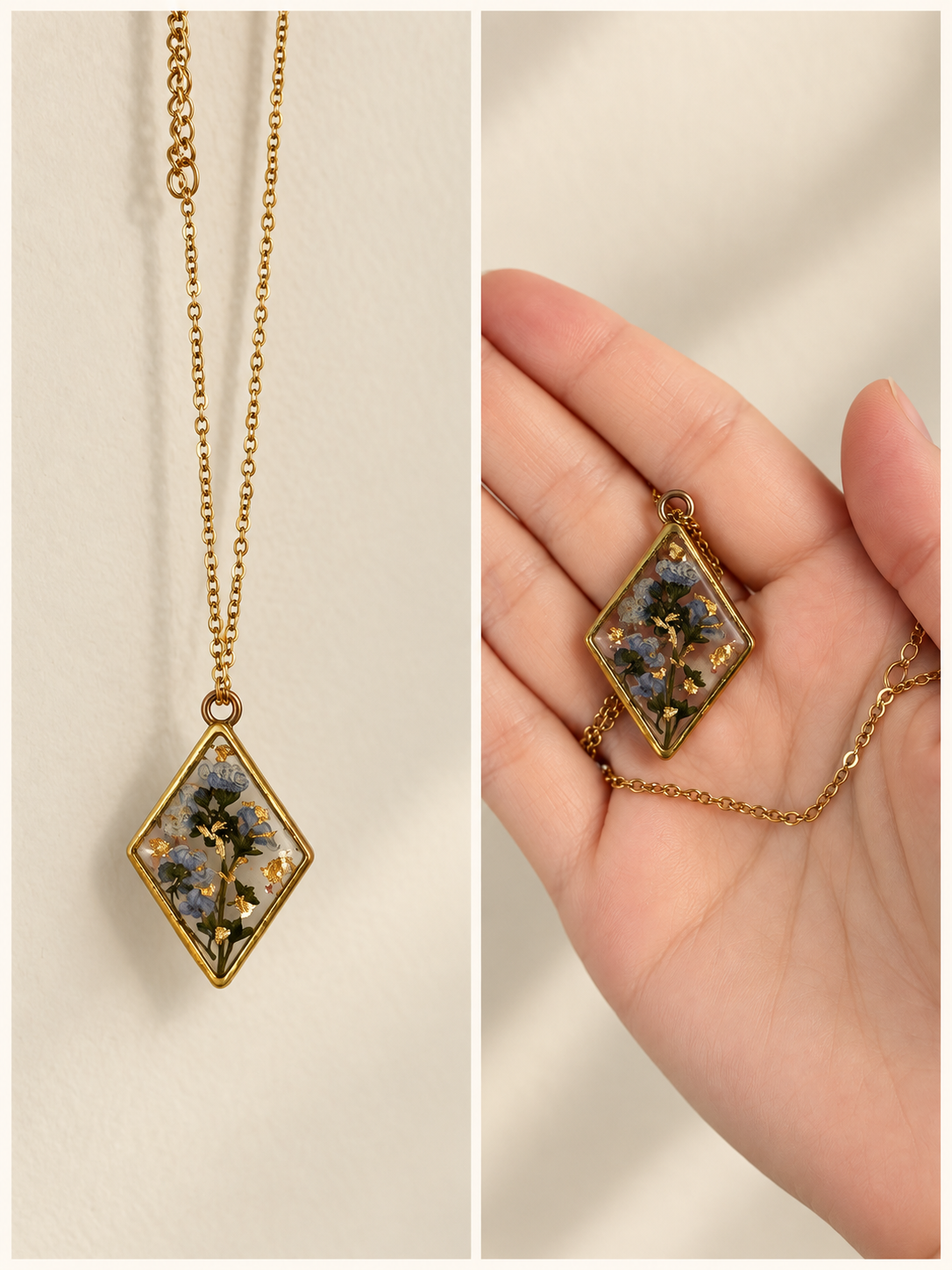 Blue Botanical Diamond Necklace