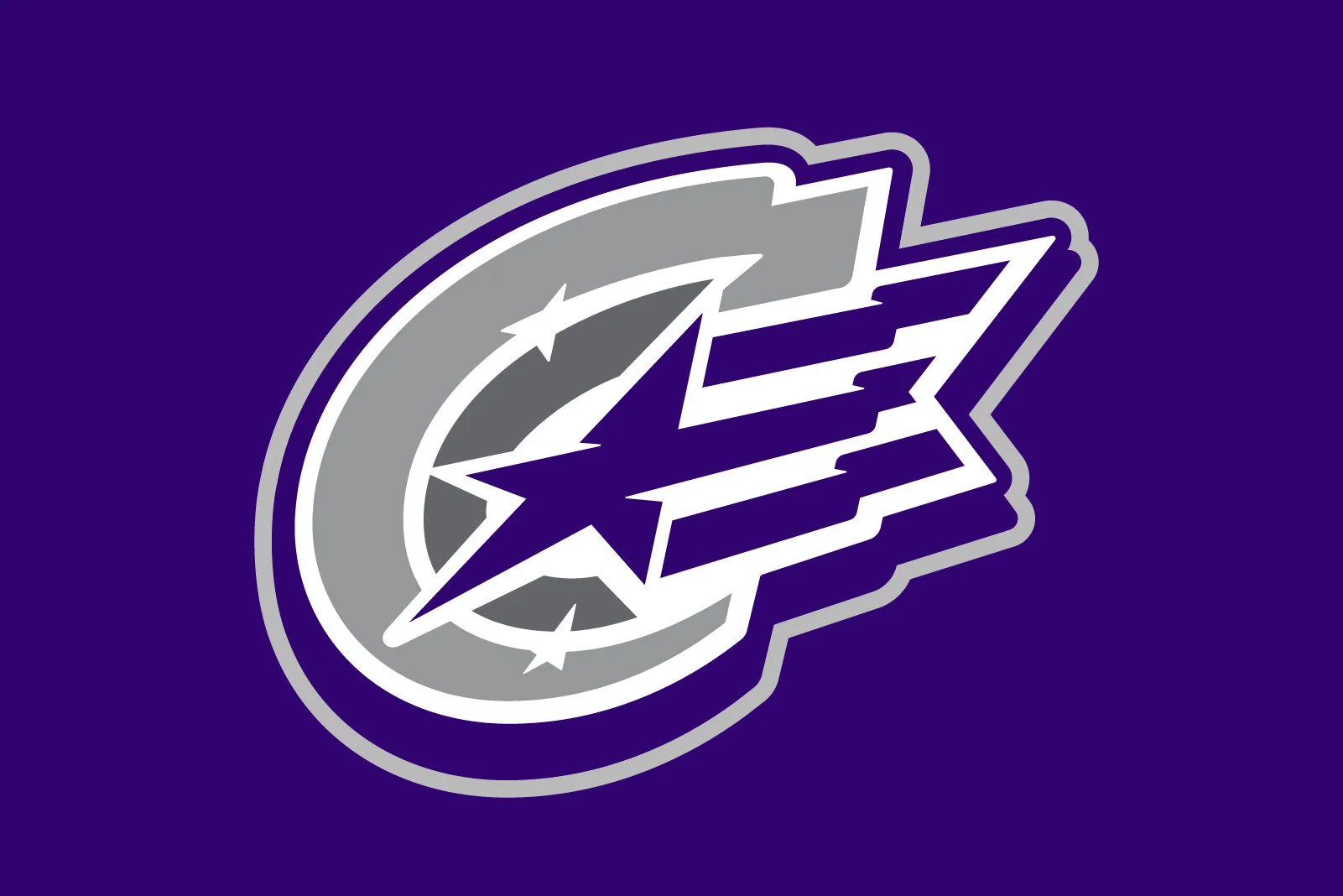 San Jose Sharks team logo with a purple background.