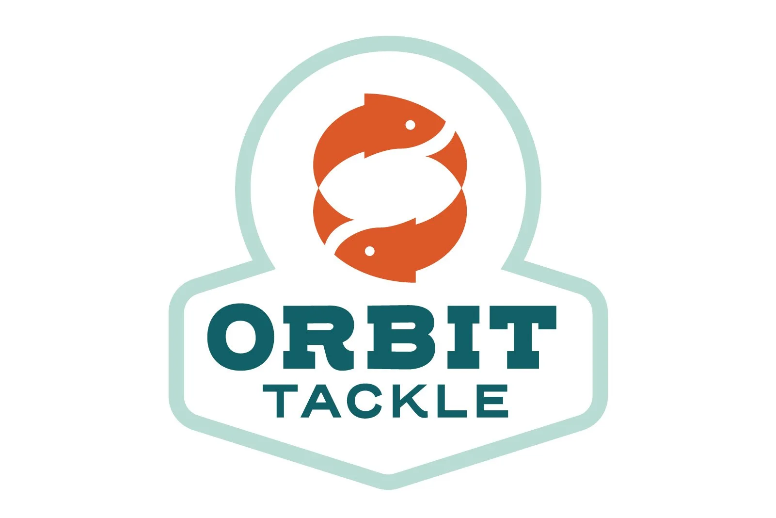 Logo with two fish forming a circle above the text 'Orbit Tackle'.