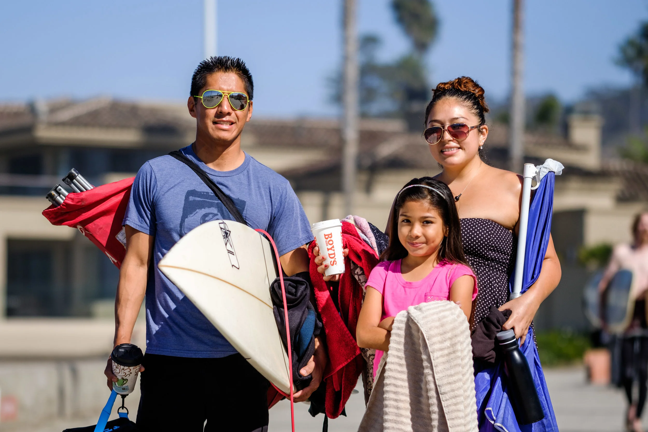 Family fun day at the beach