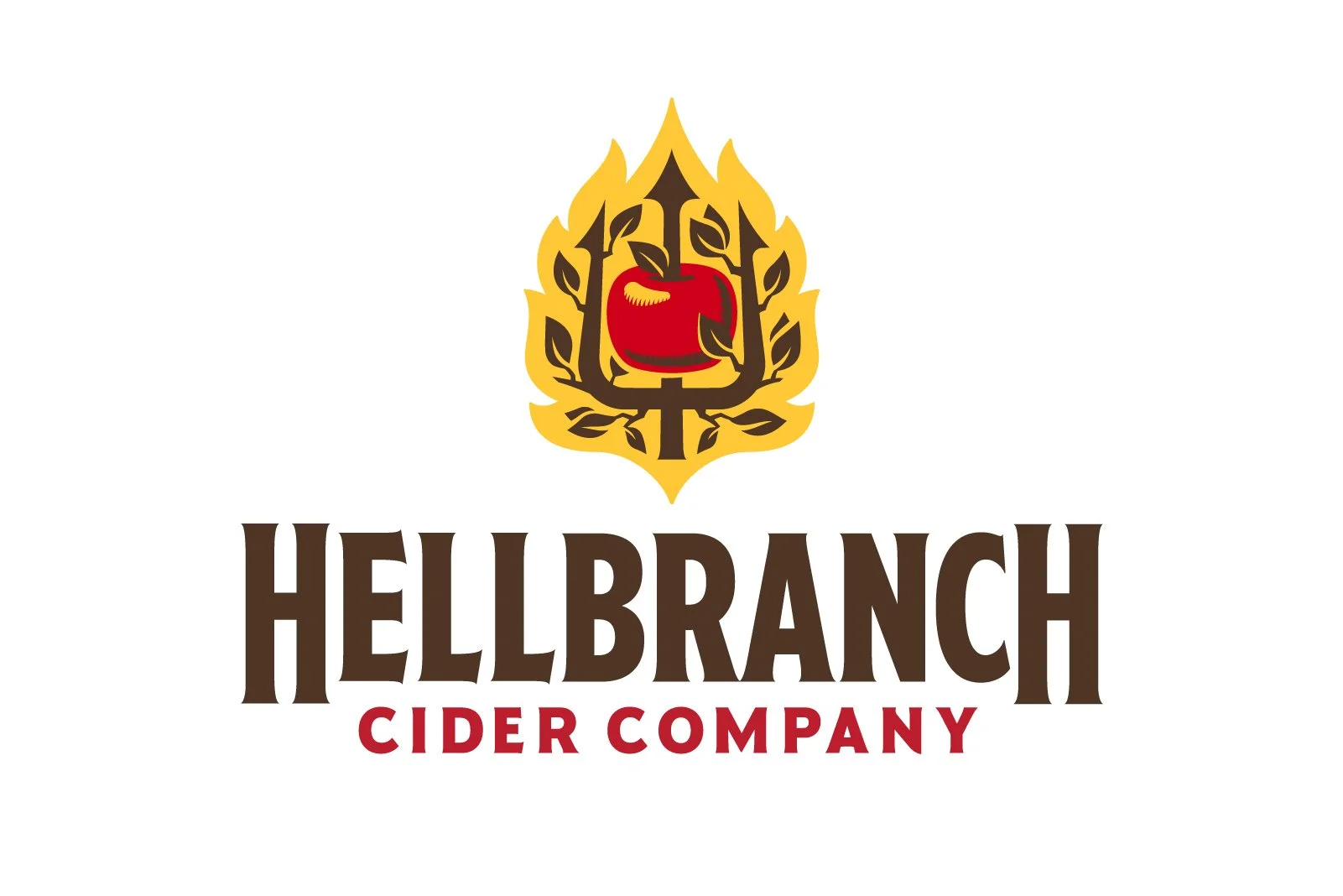 Logo of Hellbanch Cider Company featuring a stylized apple and leaf design with the company name below.