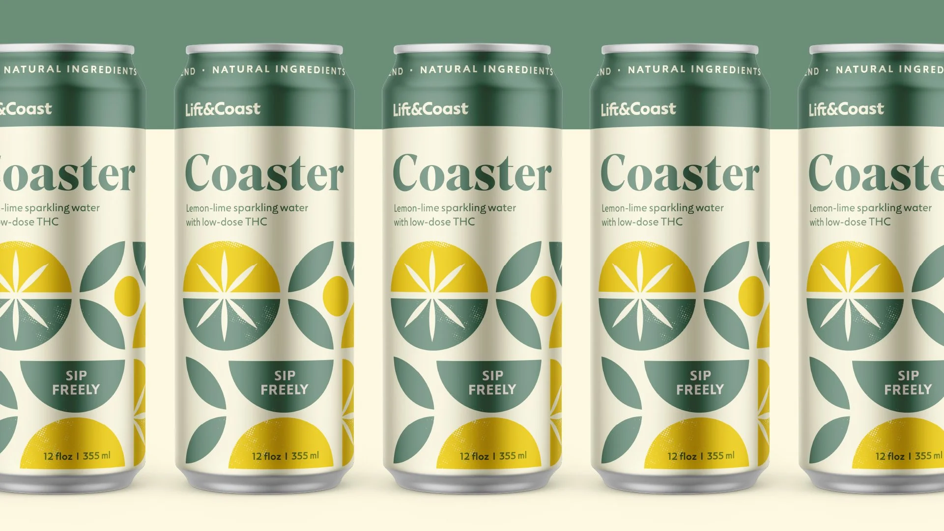 Lift &amp; Coast seltzer beverage package logo cans graphic design