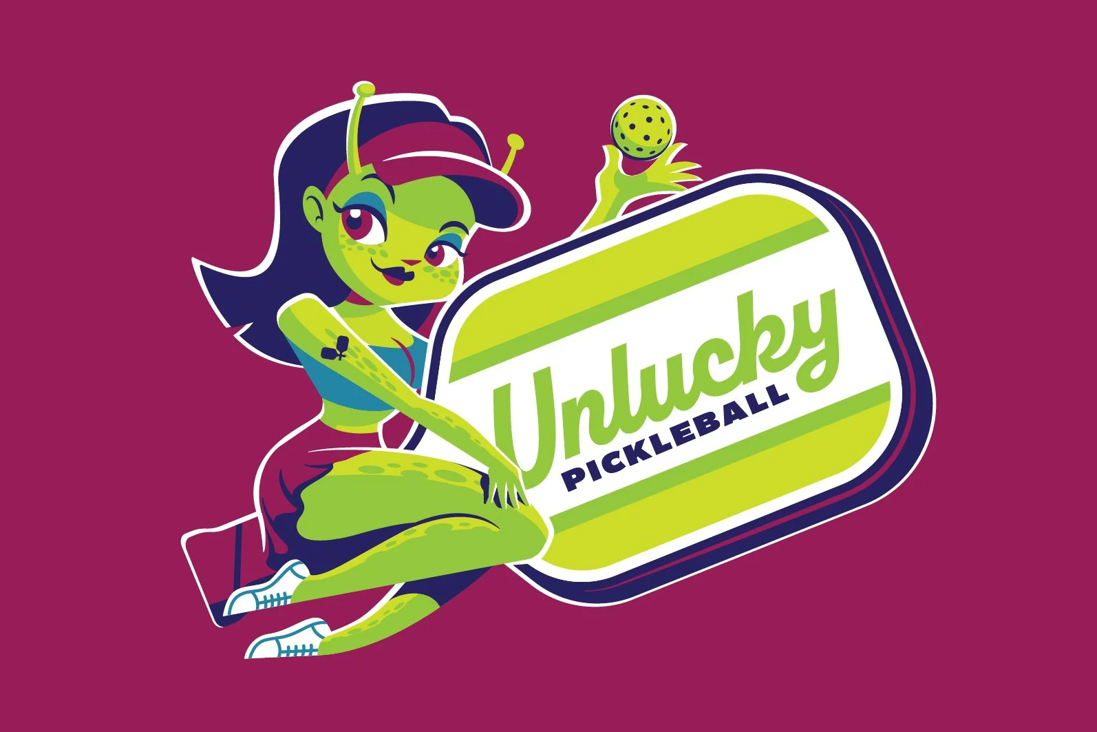 Unlucky Pickleball Pinup Illustration t-shirt Hoodie