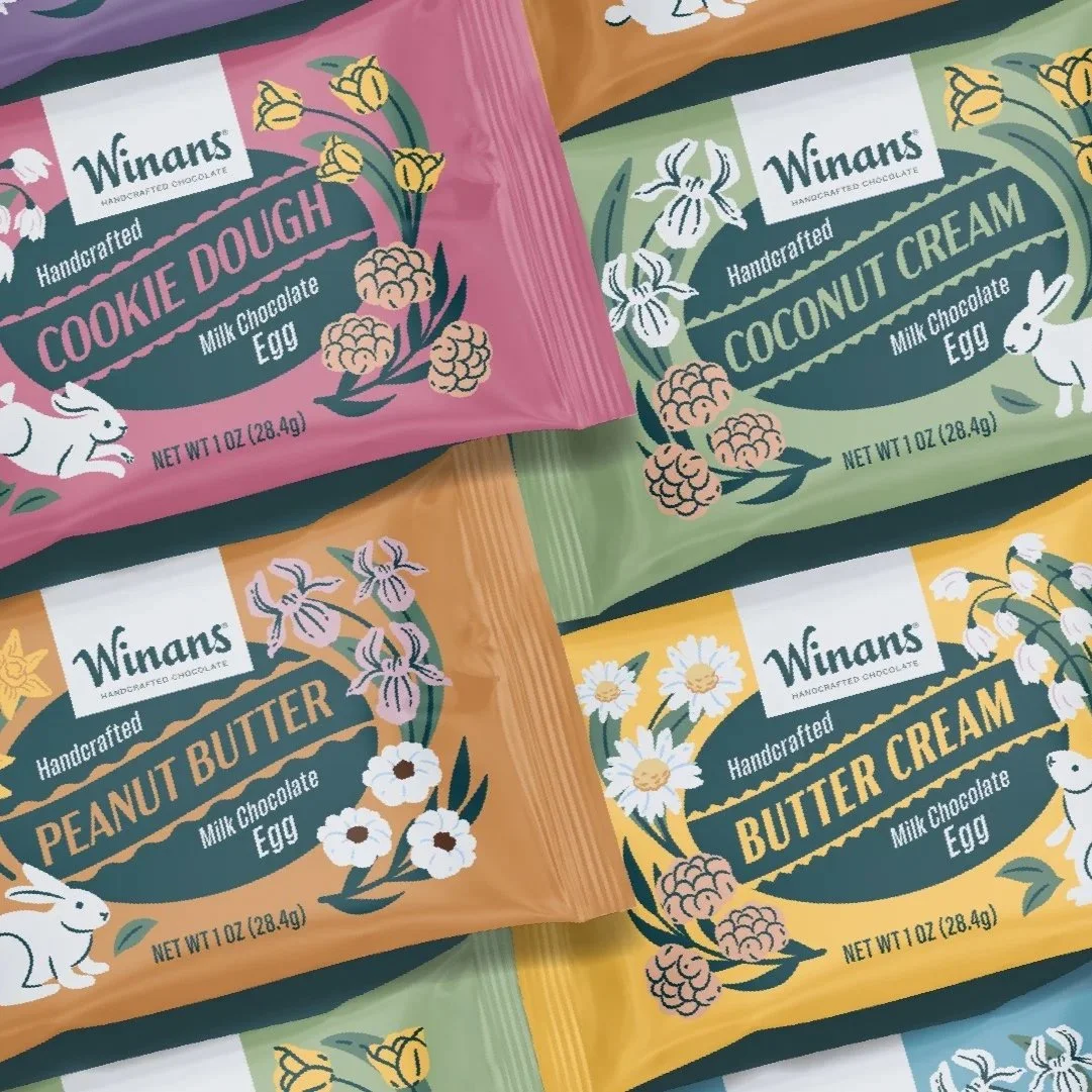 Winans chocolate easter egg package design and illustration (Copy)