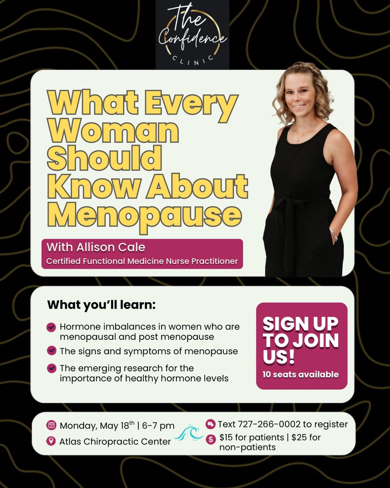 🥵What if your "normal" doesn't have to feel this way?

Hormonal shifts during menopause affect nearly every system in your body, yet most women are never told what to expect or what to do about it.

🗓️Join us on Monday, May 18th from 6&nd