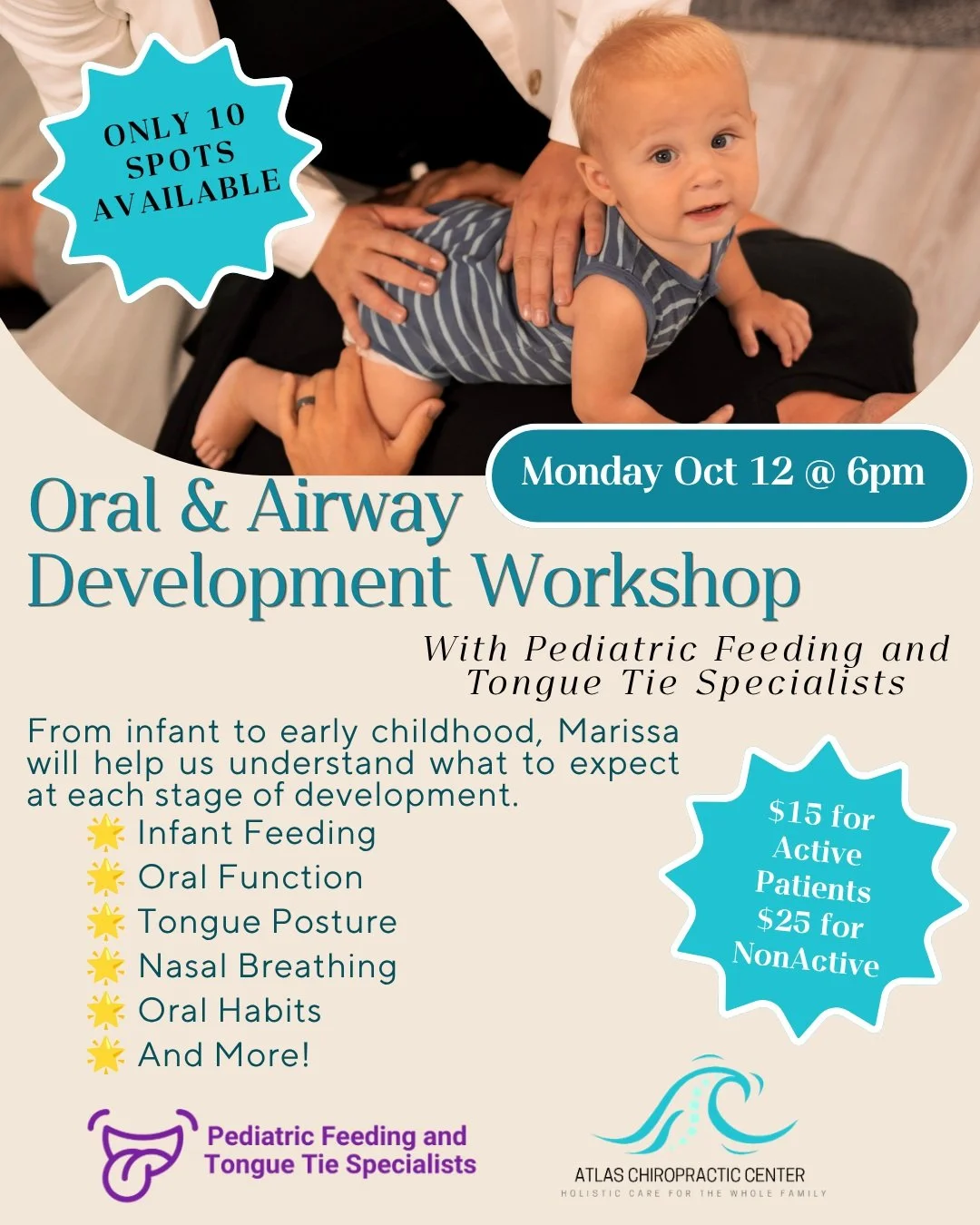Only 10 spots for this one. 👶

Struggling with feeding? Mouth breathing? A tongue tie that never quite got resolved? This one's for you.

We've teamed up with Pediatric Feeding and Tongue Tie Specialists for a hands-on workshop on Oral &amp; Airway 
