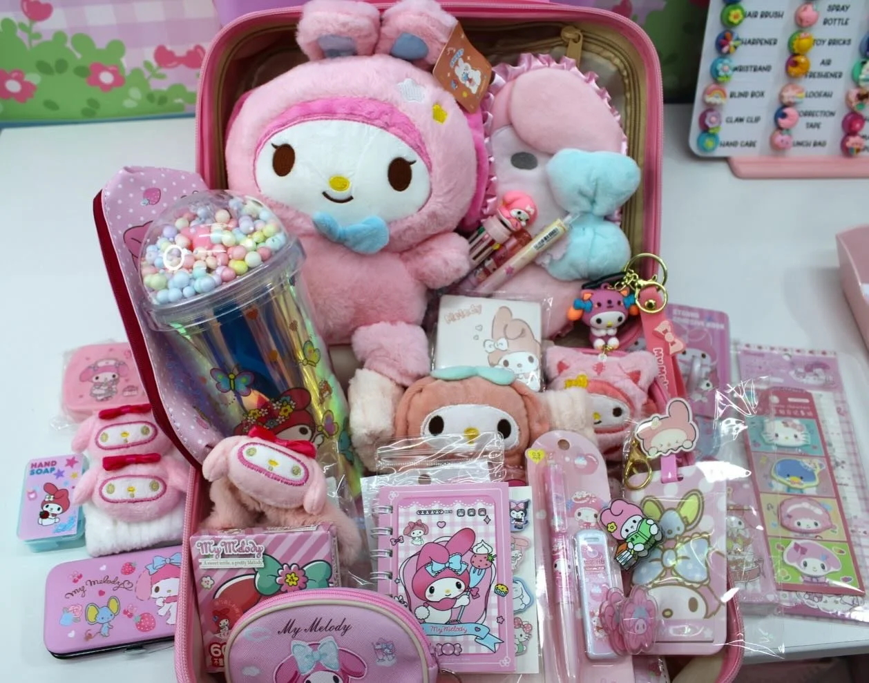 My melody super travel bag 25 and more items 🌷🥰🌷🥰 #luckyscoops #mysterybox #sanriocollection #mymelody