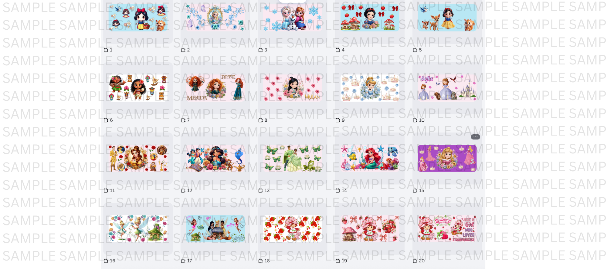 wraps de princesas para vasos (20 count)