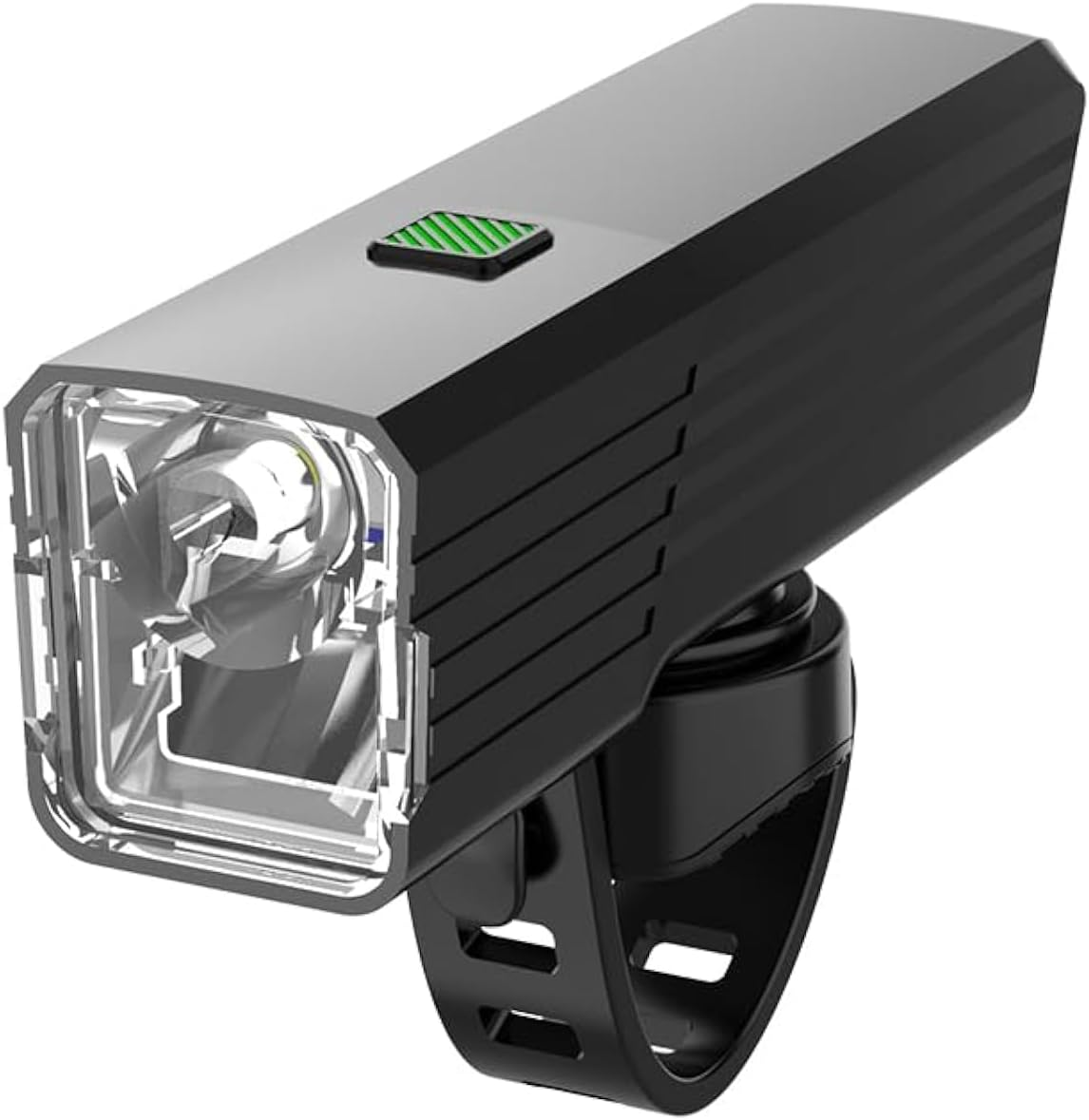 Compact Type-C rechargeable LED bicycle front light with handlebar mount