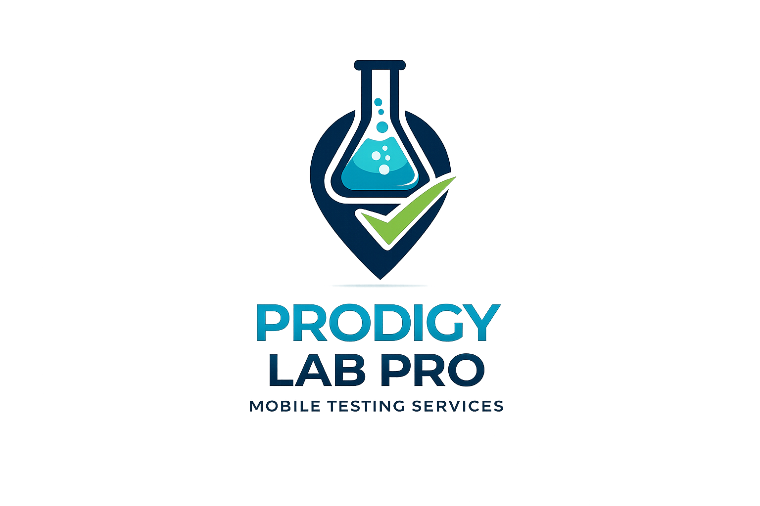 Logo with a laboratory flask containing blue liquid and a green check mark above the words 'Prodigy Lab Pro' in blue text, with the tagline 'More Than Science' below.