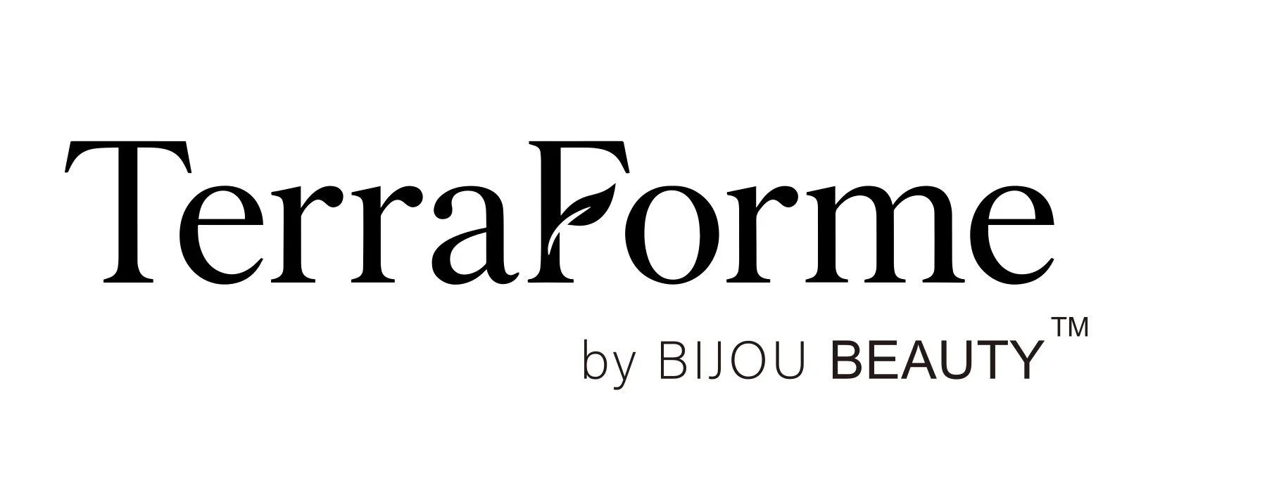Logo of Terraforme by Bijou Beauty with black text on white background.