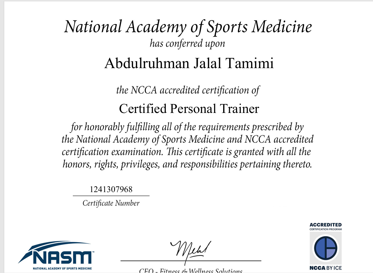 NASM Certified Personal Trainer
