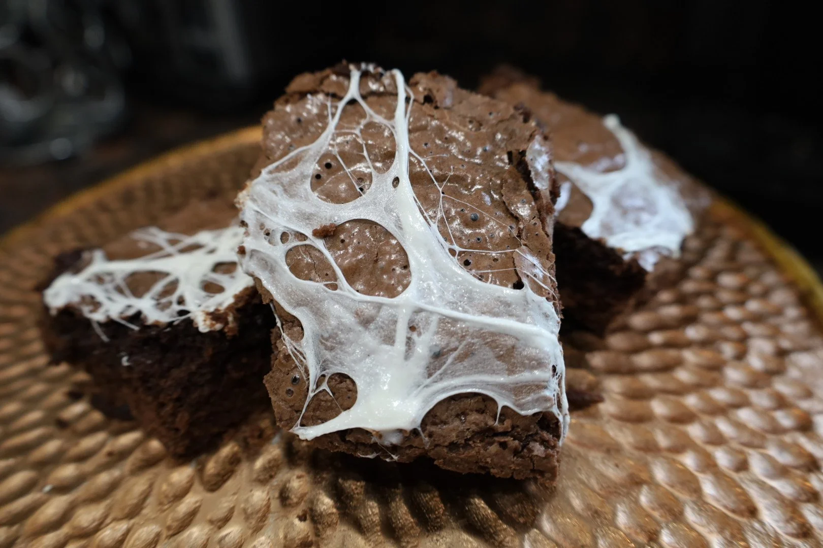 Spideweb Brownie Blocks
