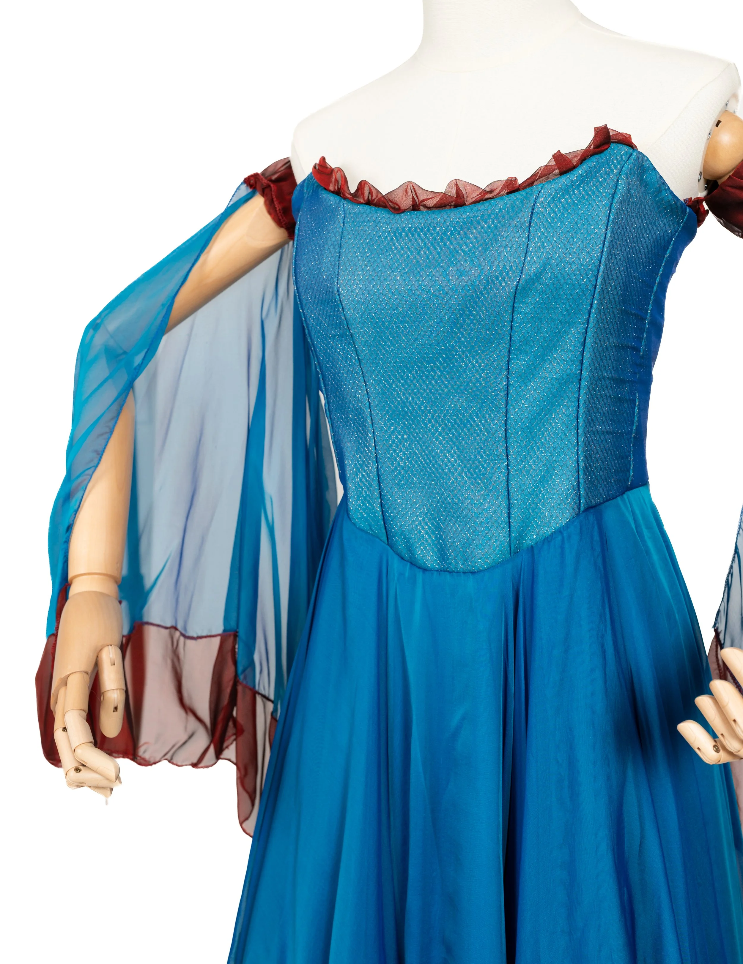 betta fish dress, bodice detail