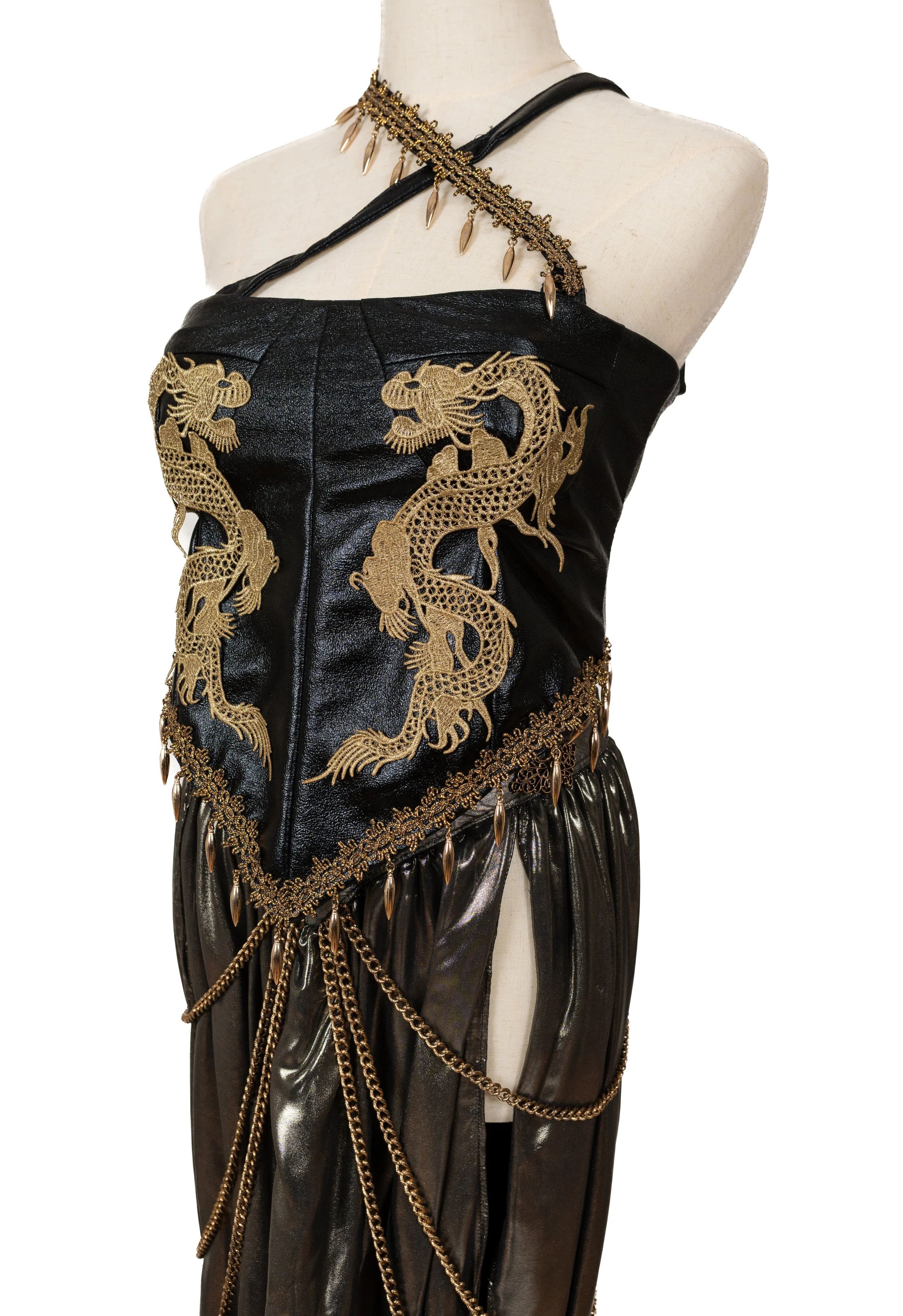 dragon lady origins dress, bodice detail