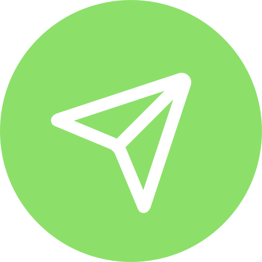 Telegram app icon with a white paper plane symbol on a green circular background.