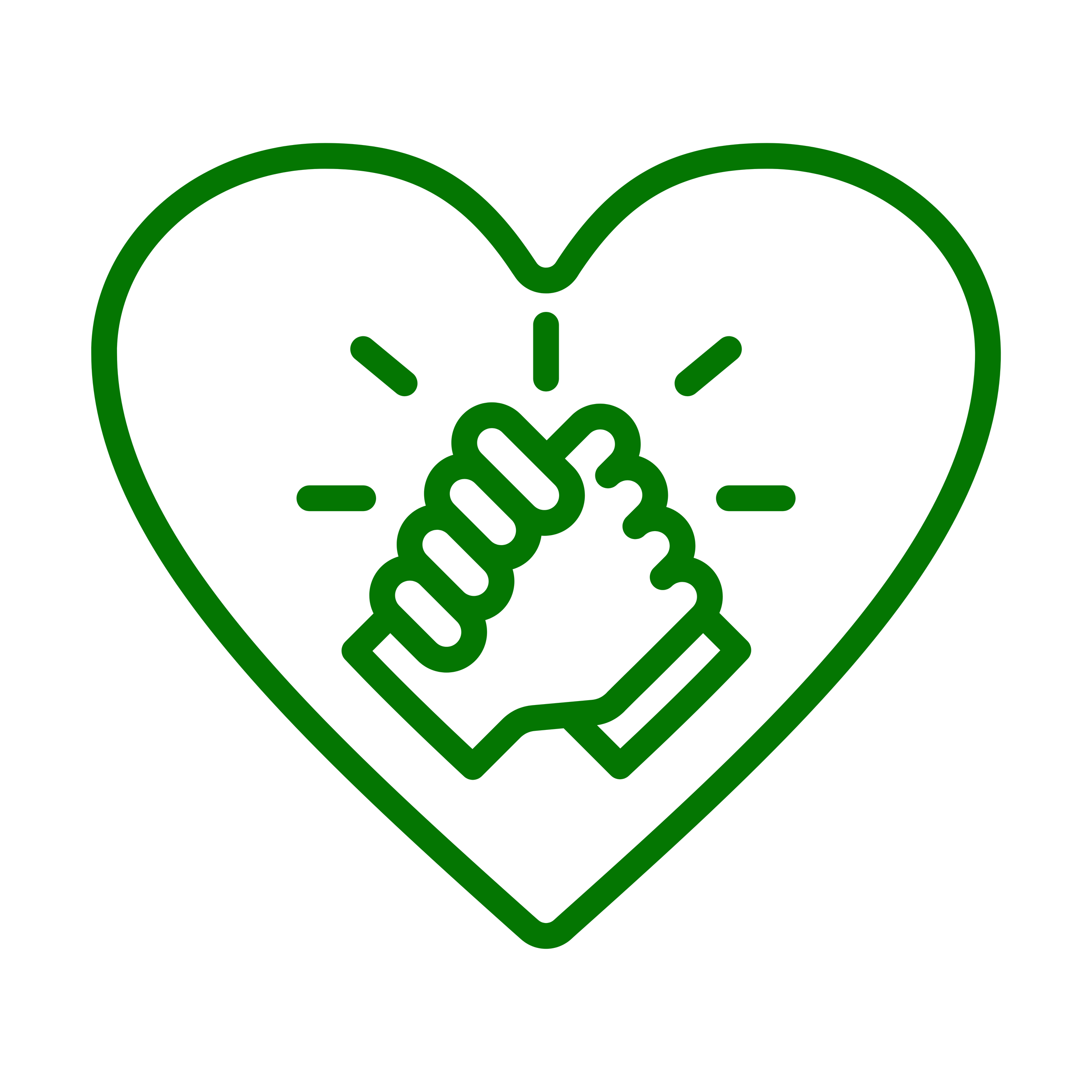 A green outline of a heart with a heartbeat line inside it, representing health or medical themes.