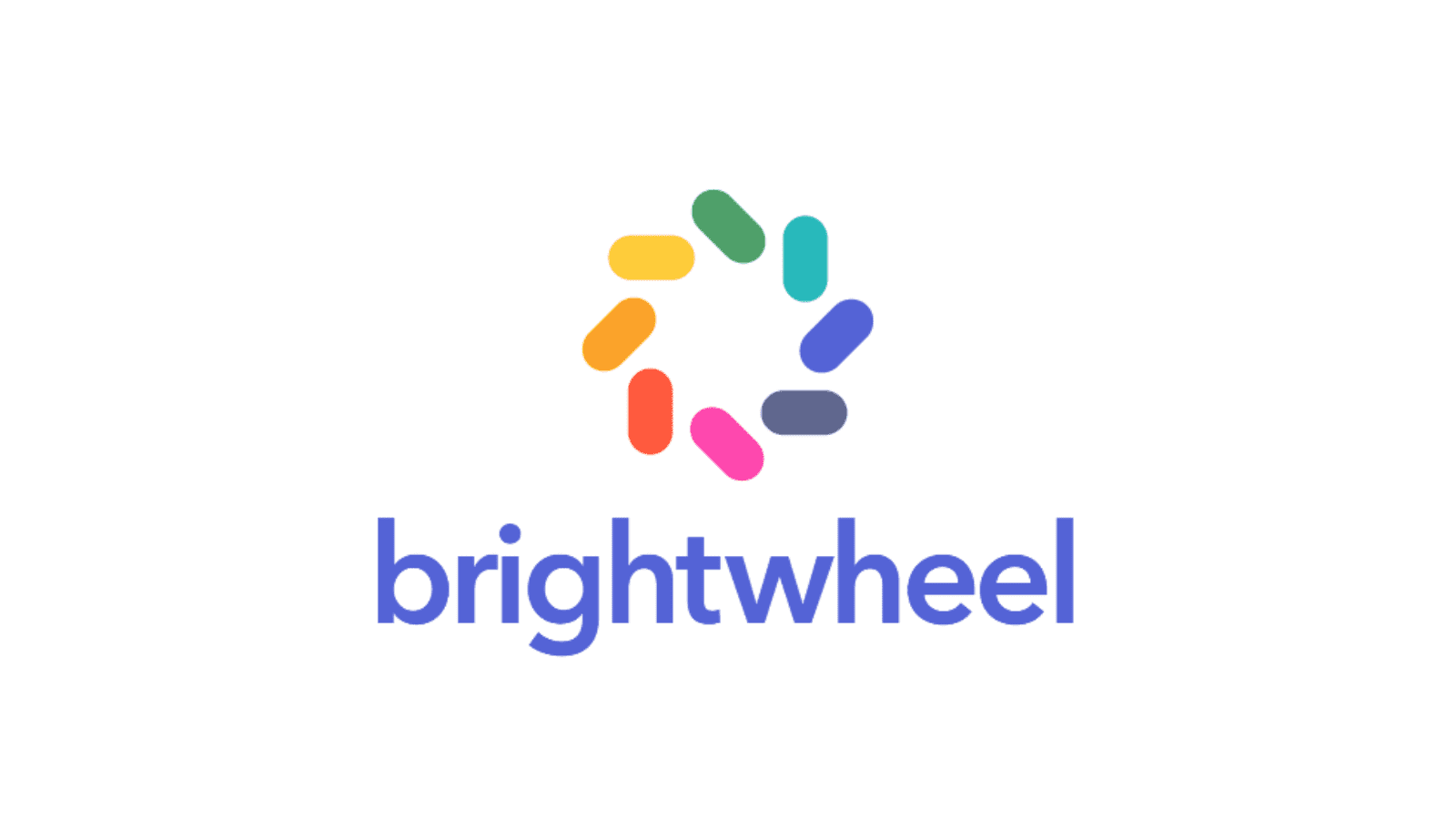 Brightwheel logo featuring a colorful circle of pill-shaped segments and the word 'brightwheel' in blue lowercase letters.