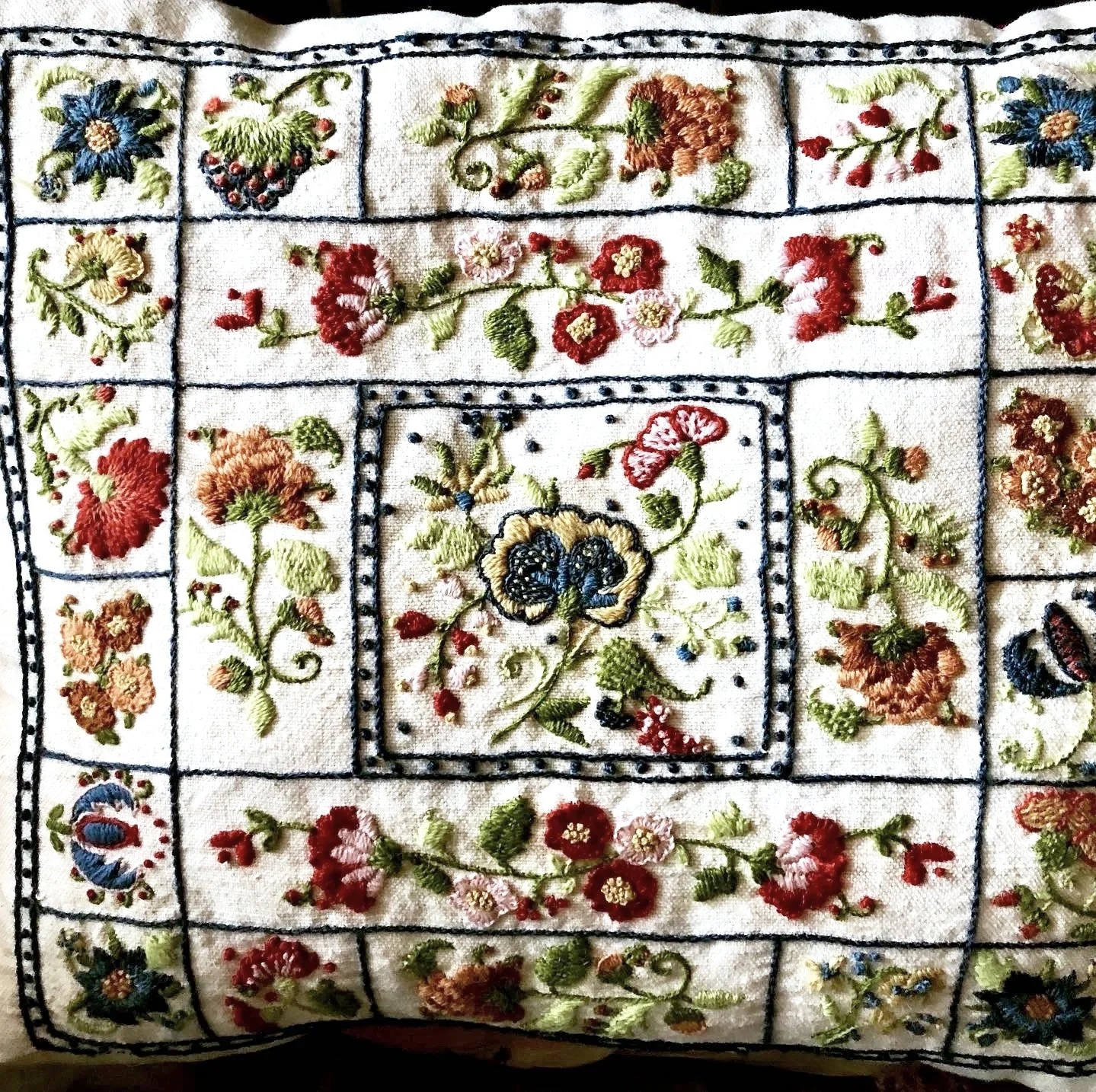 A pillowcase embroidered by my grandmother when she was a young woman. 