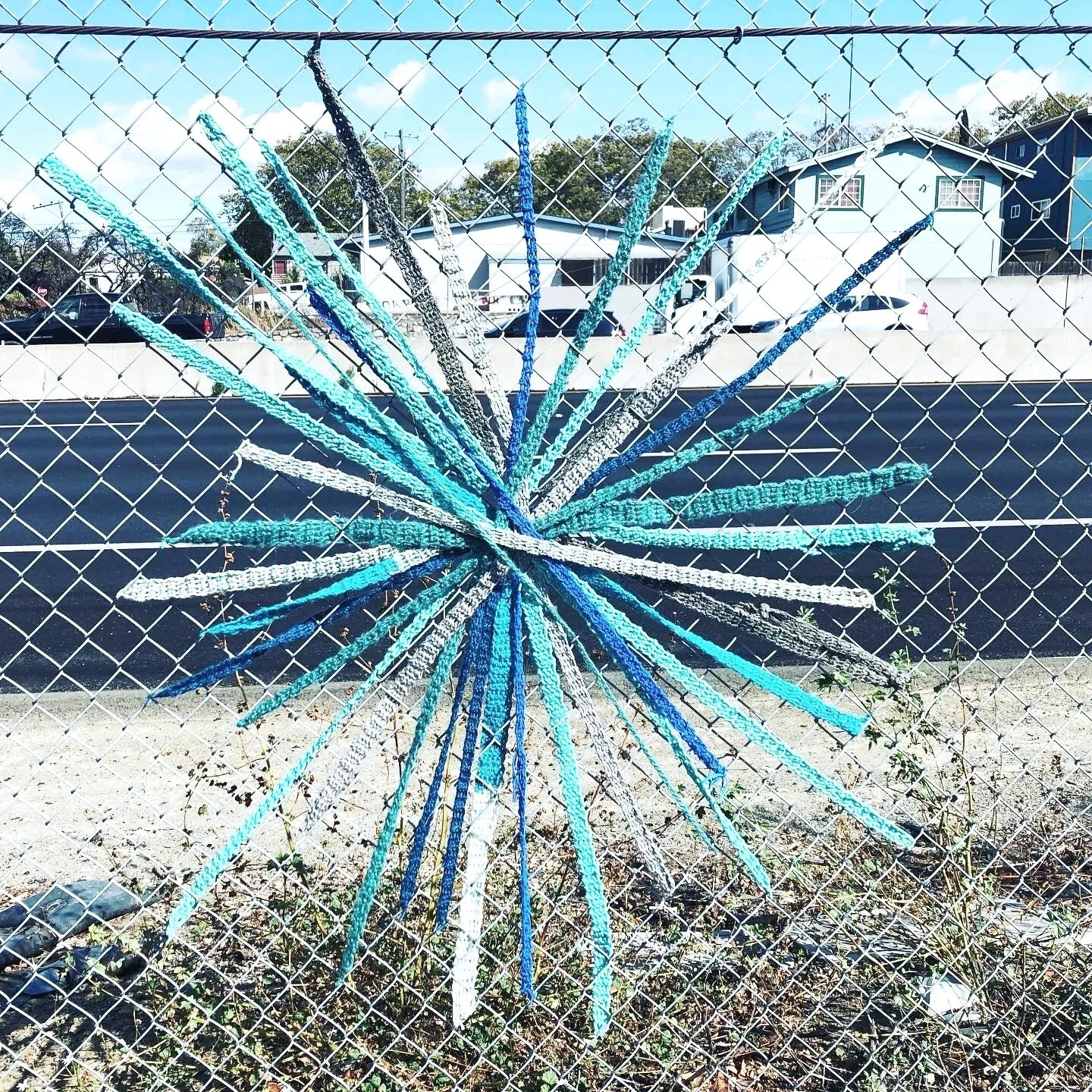 Yarn bombing.