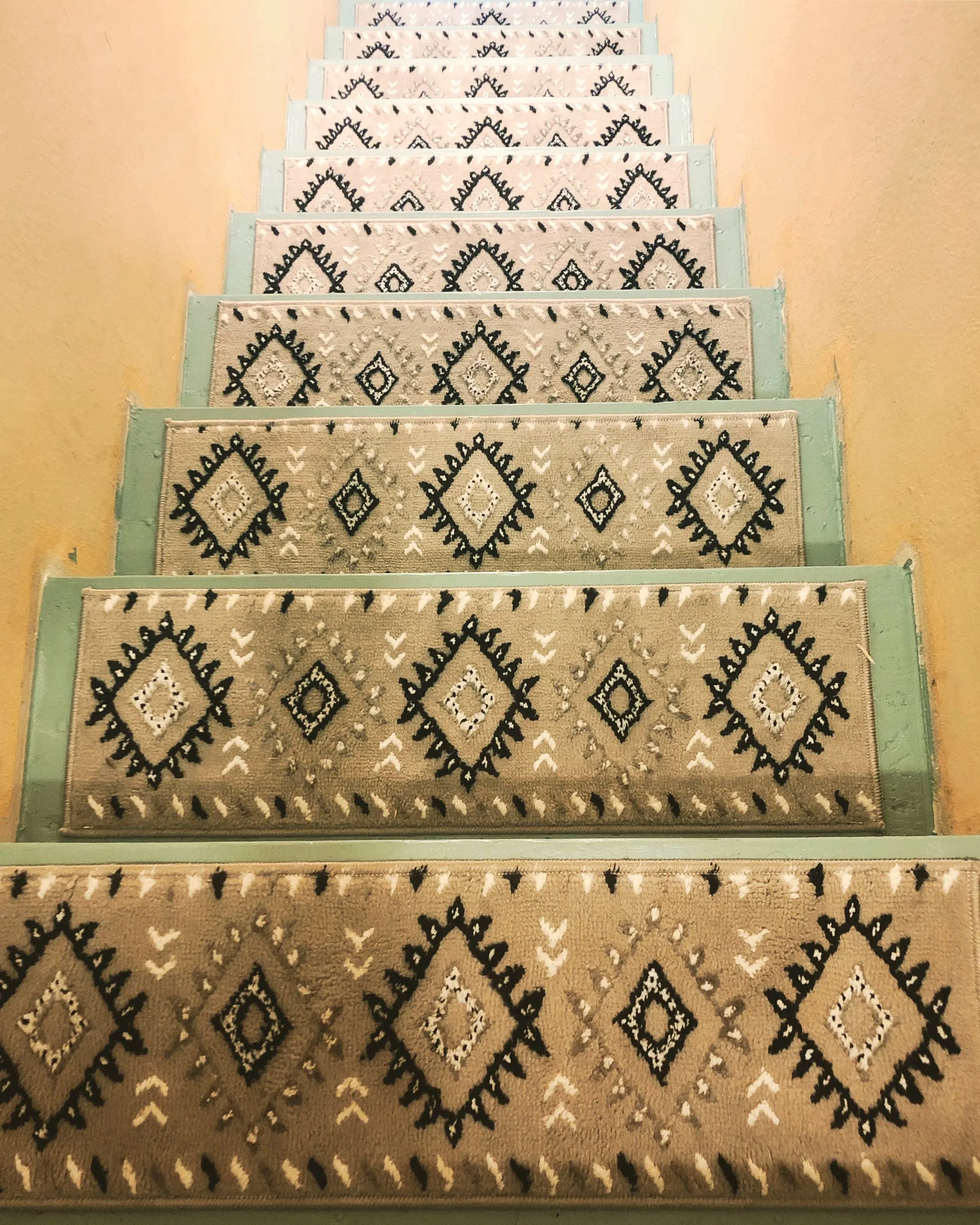 The time I decided to tear out the carpet on the stairs, paint them, and throw down tread rugs. 