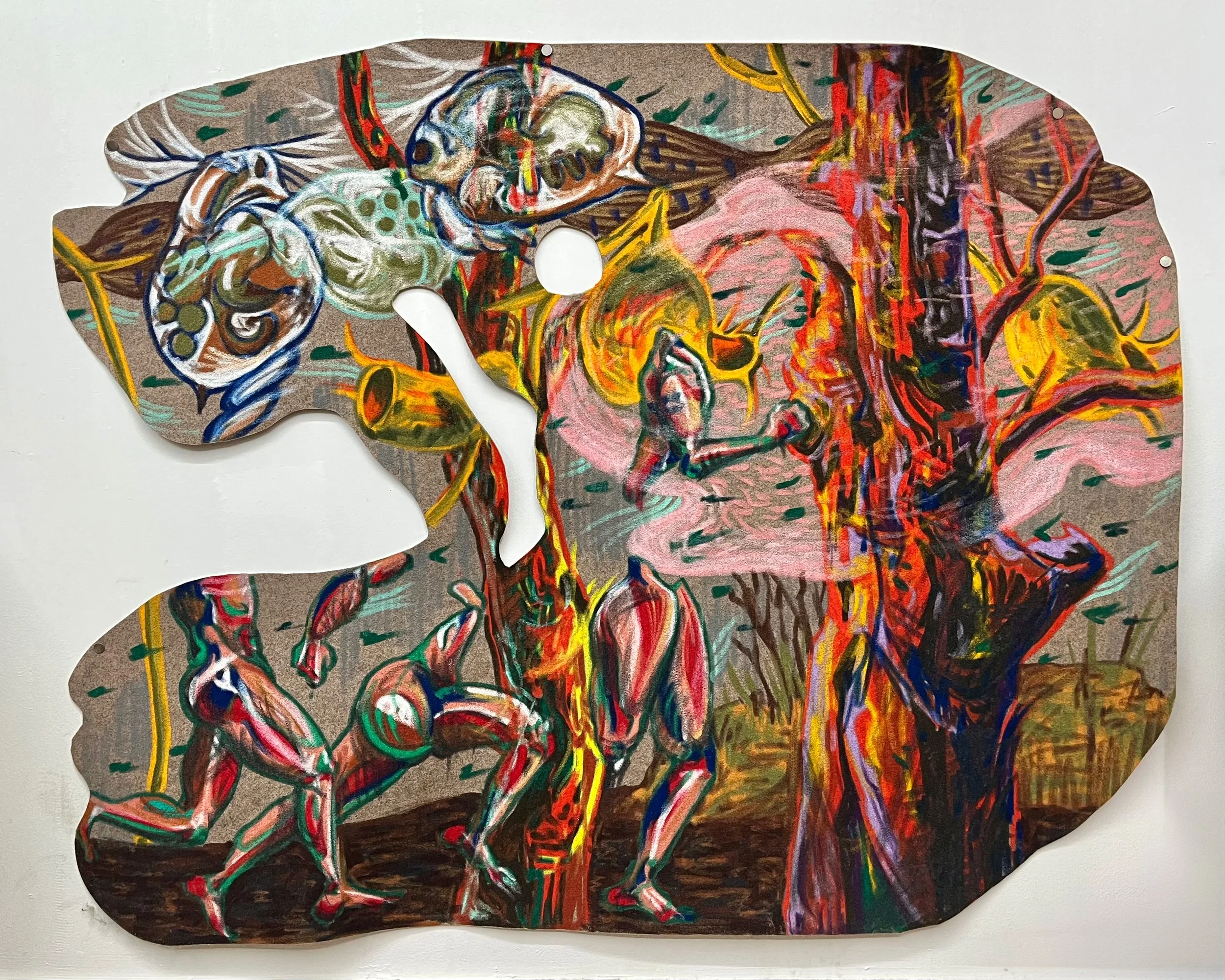 굴레의 숲. 2023, 펠트에 오일파스텔. 90x110cm.jpeg