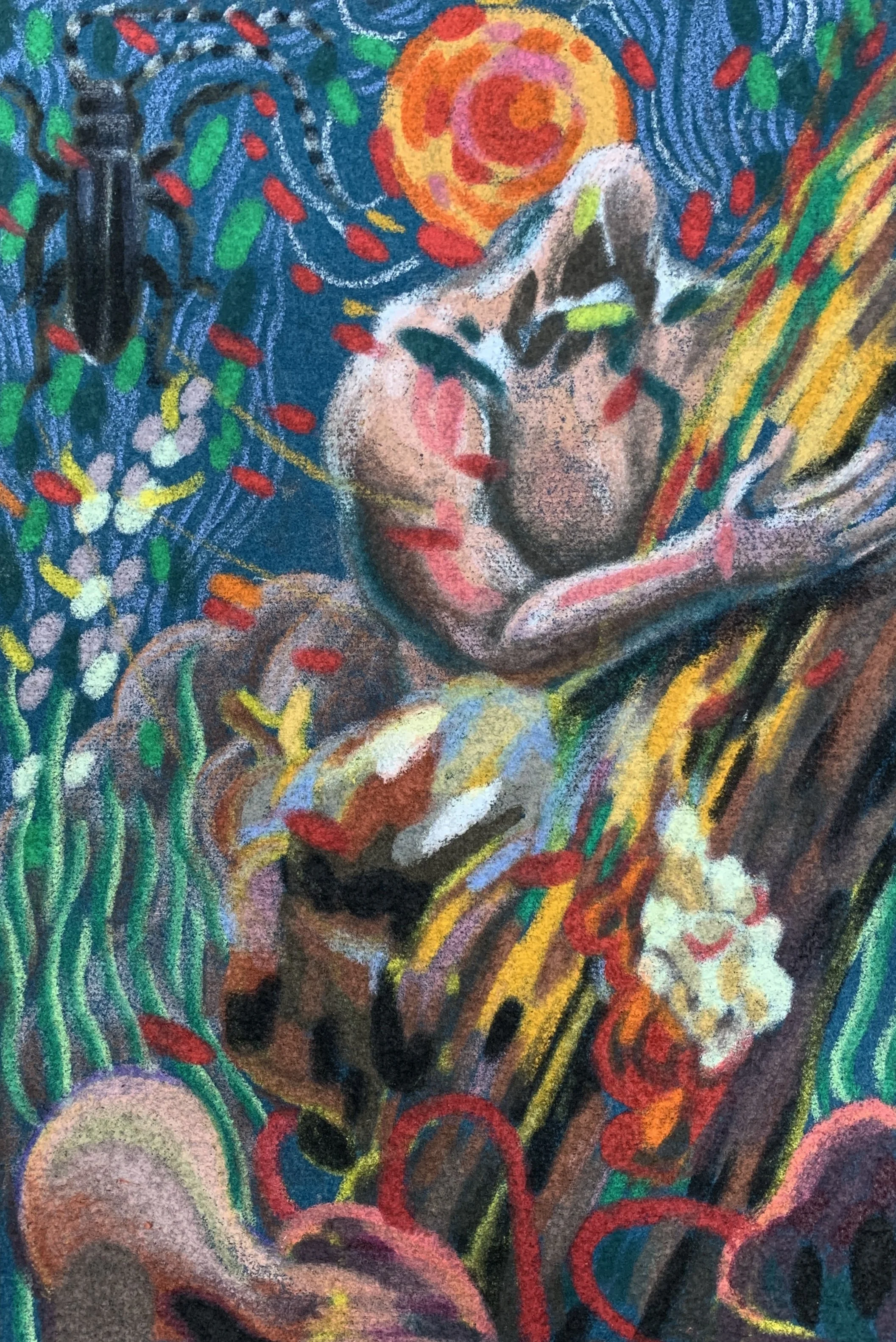 납작한 풍경. 2022, 펠트에 오일파스텔, 45x30cm.jpeg