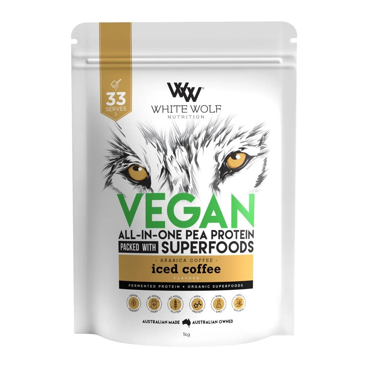 Vegan All-ln-One Pea Protein Ikg White Wolf