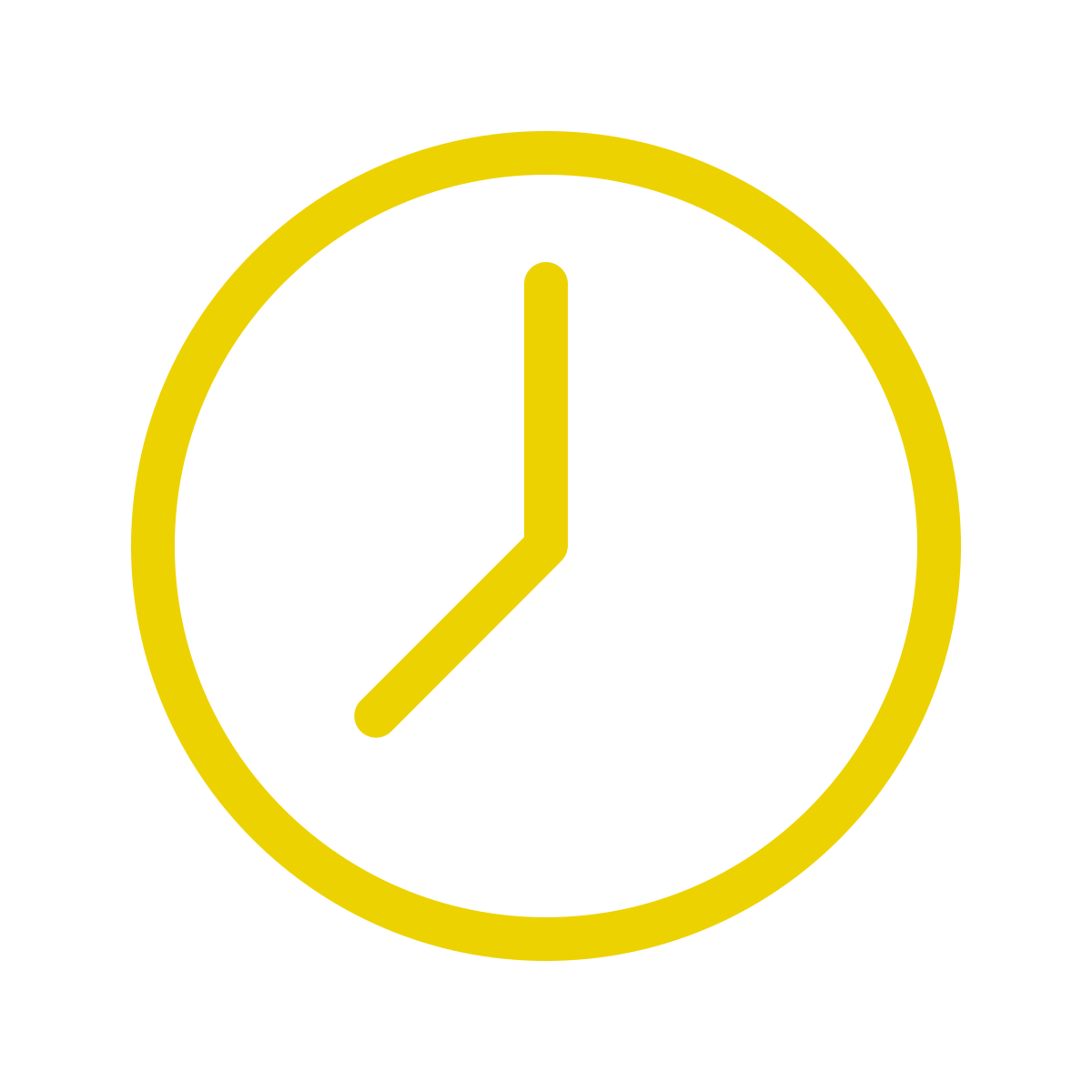 Yellow clock showing 12:25.