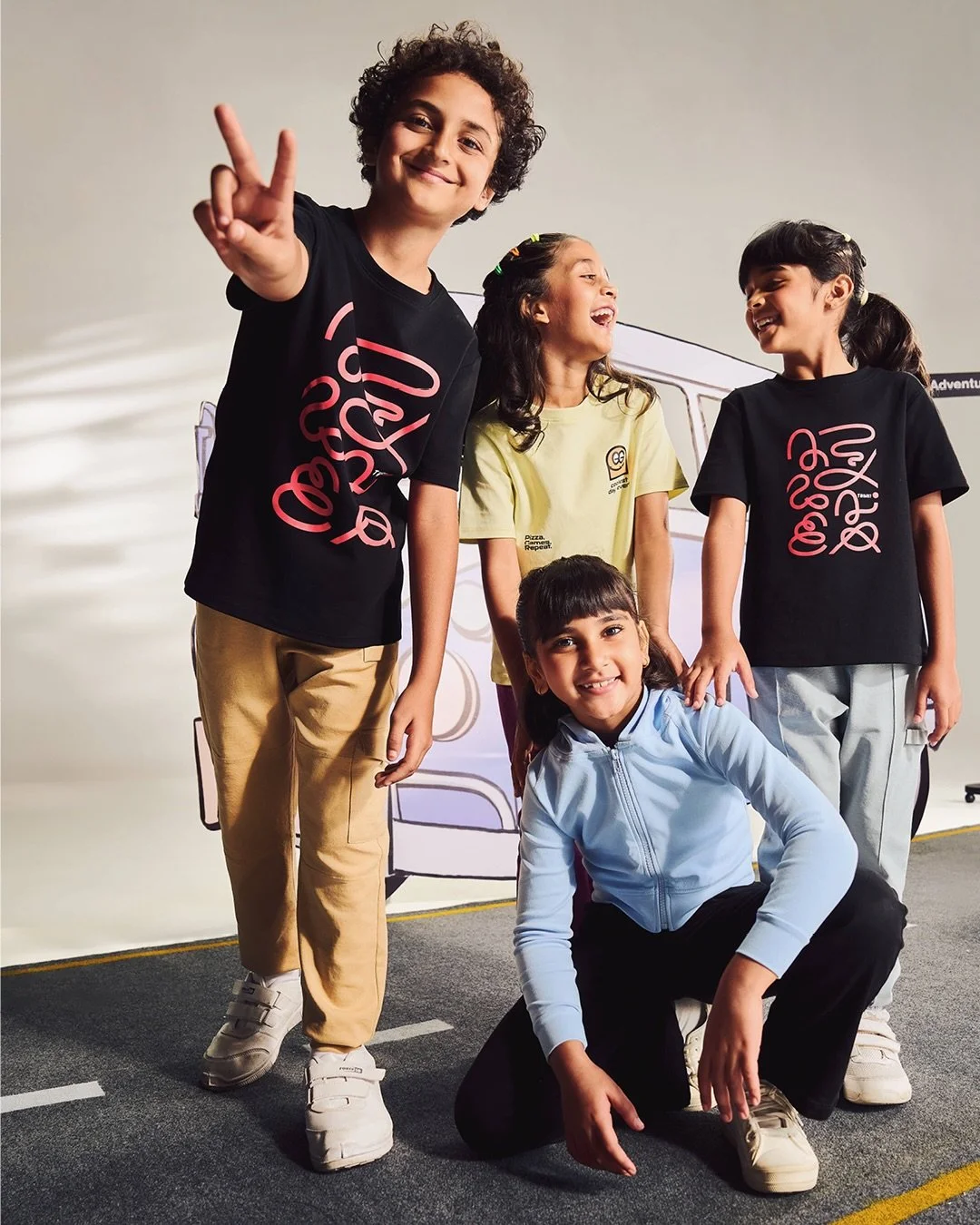 Little Wanderers
&ldquo;Big journeys start with small steps&rdquo;

Curiosity leads the way in this playful travel story.
Moments unfold between laughter, waiting seats, and shared glances, where style moves as naturally as they do.
Designed for comf