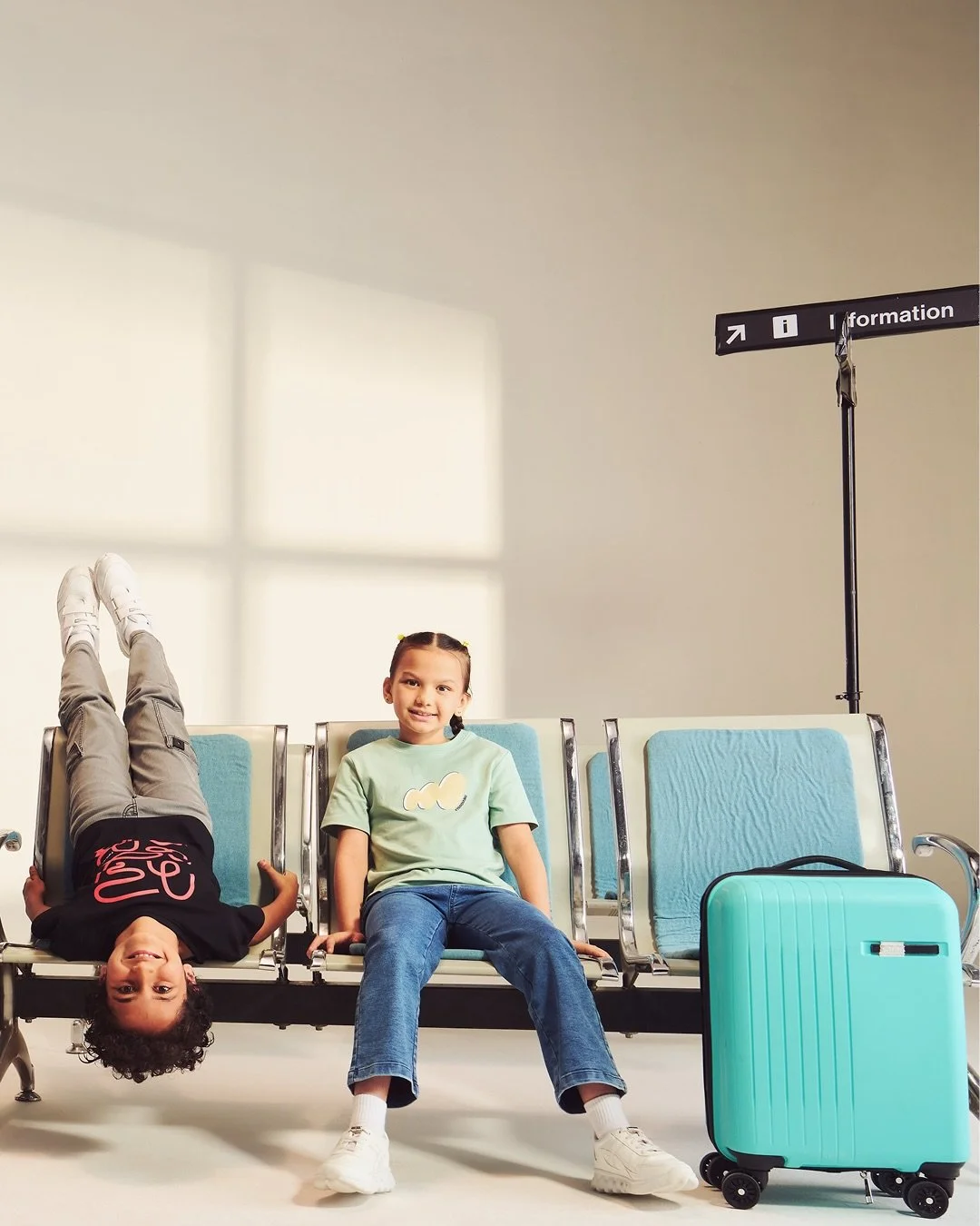 In Transit
&ldquo;Where childhood refuses to sit still&rdquo;

Between check in lines and boarding calls, childhood takes over.
Seats turn into stages.
Suitcases become props.
Laughter travels faster than luggage.

Travel Edit for @doto.kids

Photogr