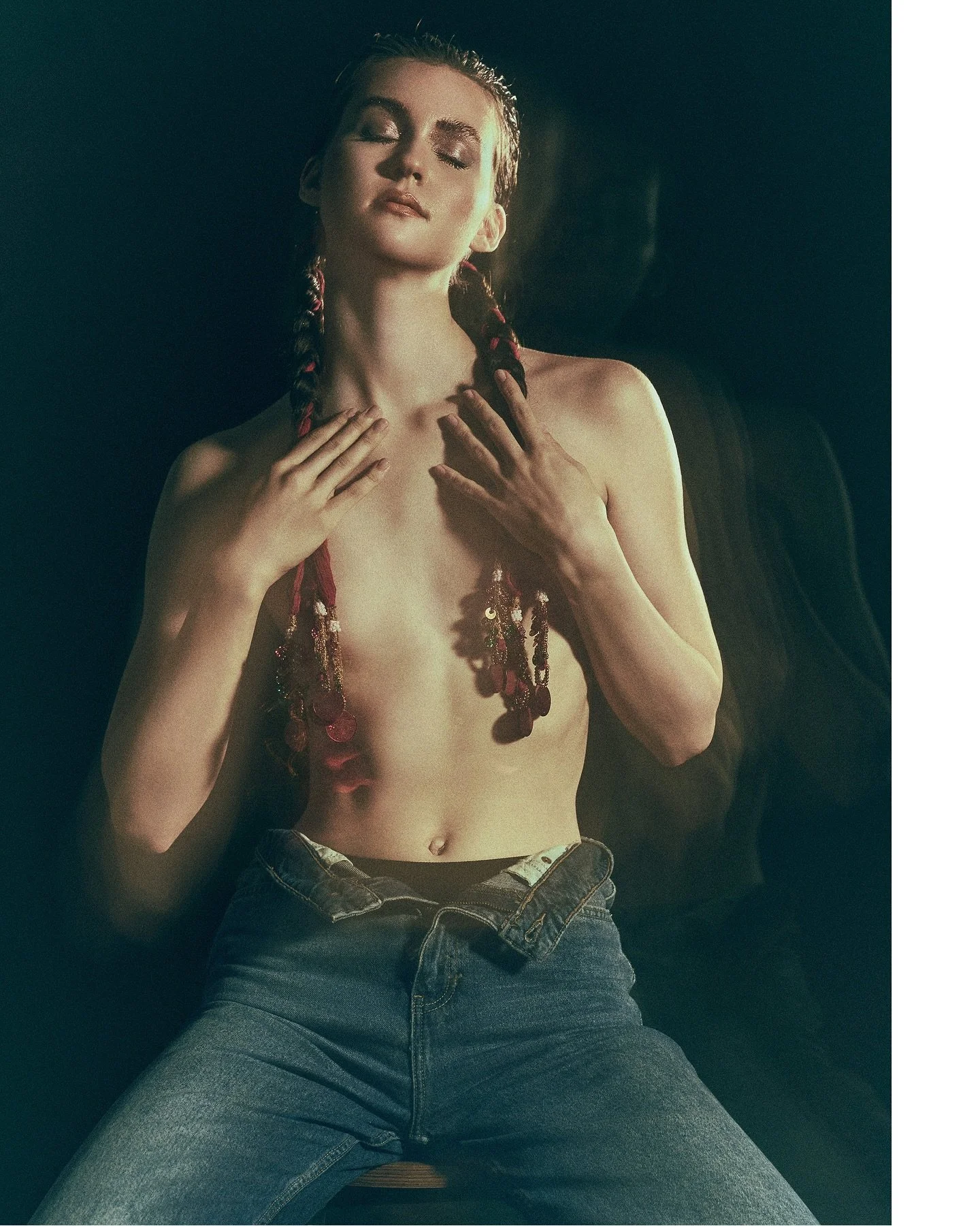 Echoes of Skin

Where touch lingers, light follows.

She closes her eyes to enter another realm. A quiet dialogue between hands and shadows, a choreography of intimacy unfolding across denim and bare skin.

Photography &amp; Post Production: @anandcl