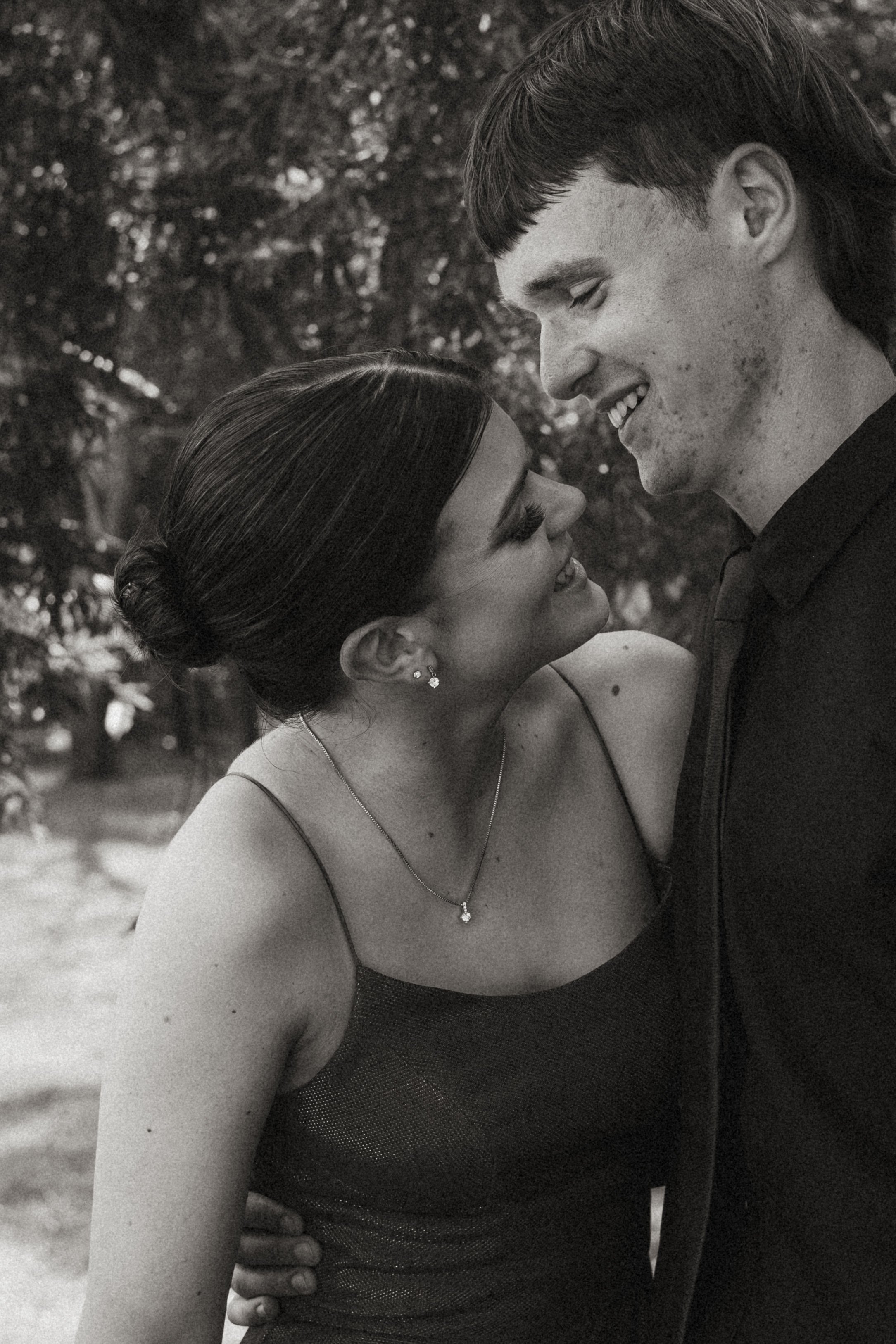 couple embracing during intimate lifestyle formal-prom couples photography session