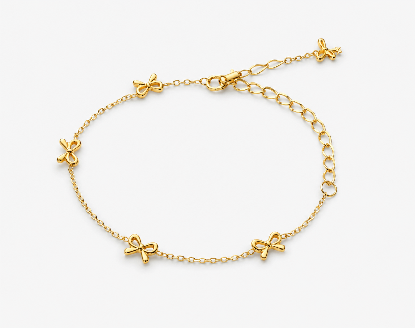 Gold Preppy Bow Bracelet.
