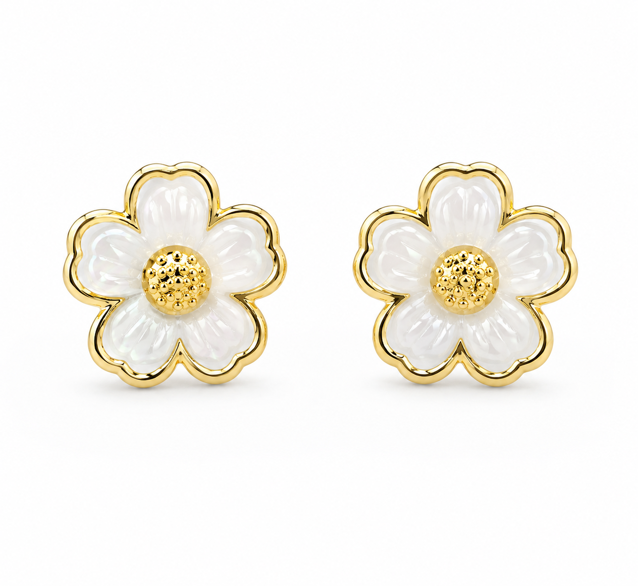 Yellow Flower Shine Zinc Alloy Luxury Earrings.