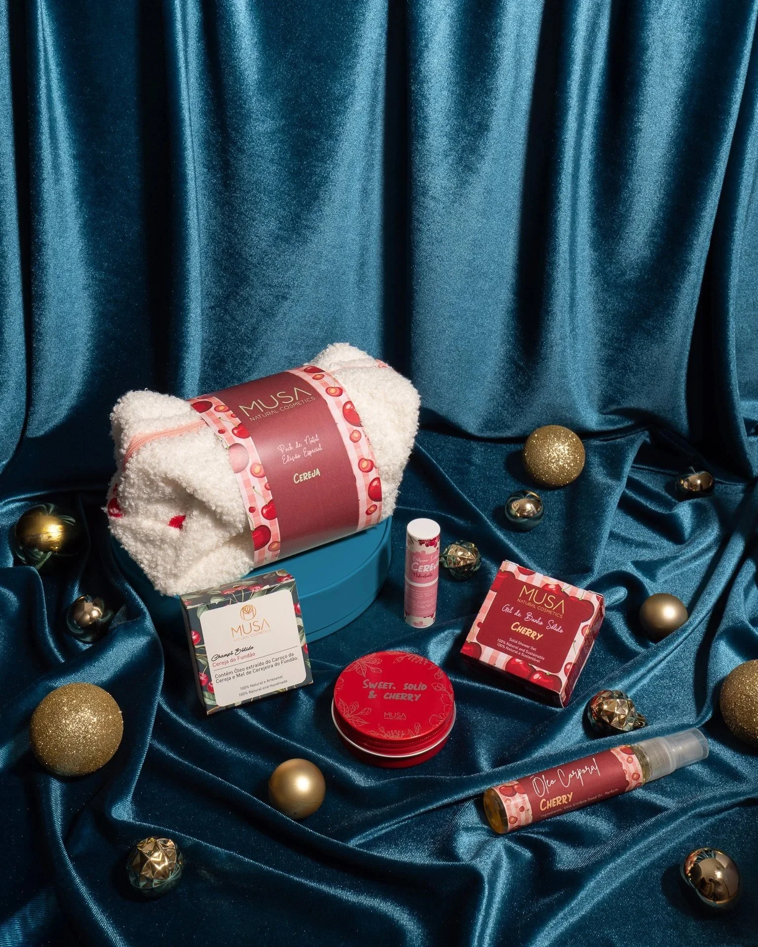 kit de natal de marca de cosméticos naturais