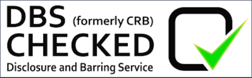 DBS Checked logo with a green checkmark, indicating background check approval for disclosure and barring service.