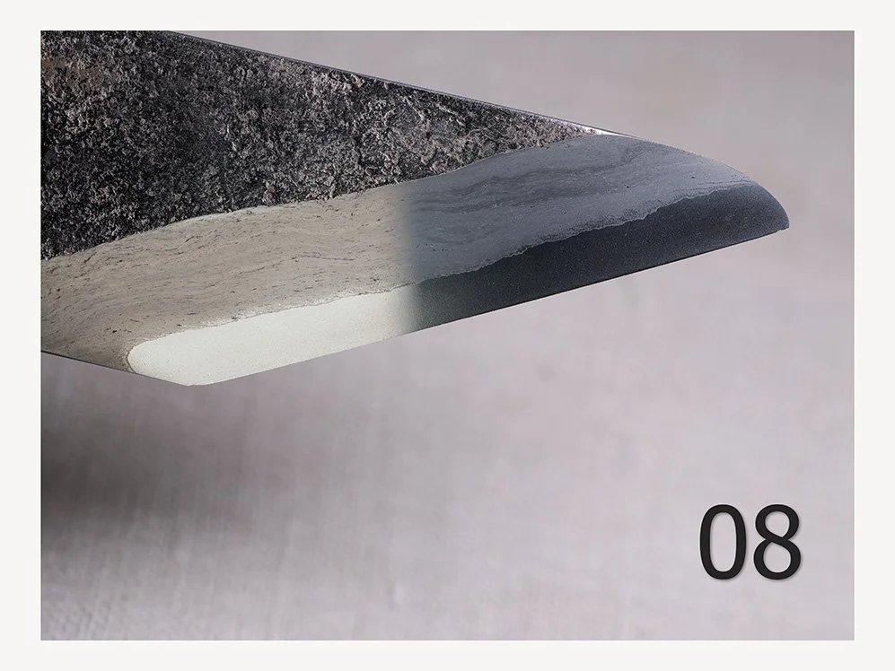 Swatch 08 — kasumi finish on the reference blade, available on request