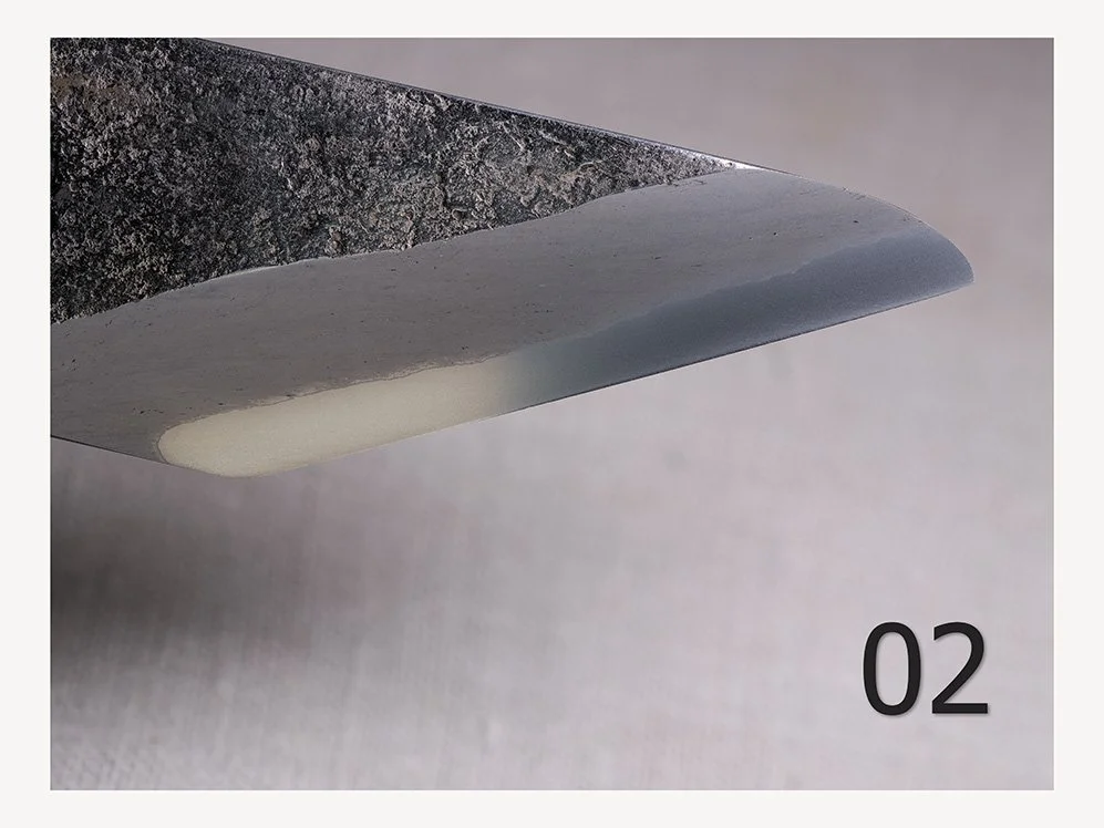 Swatch 02 — kasumi finish left by Uchigumori (very soft) on the reference blade