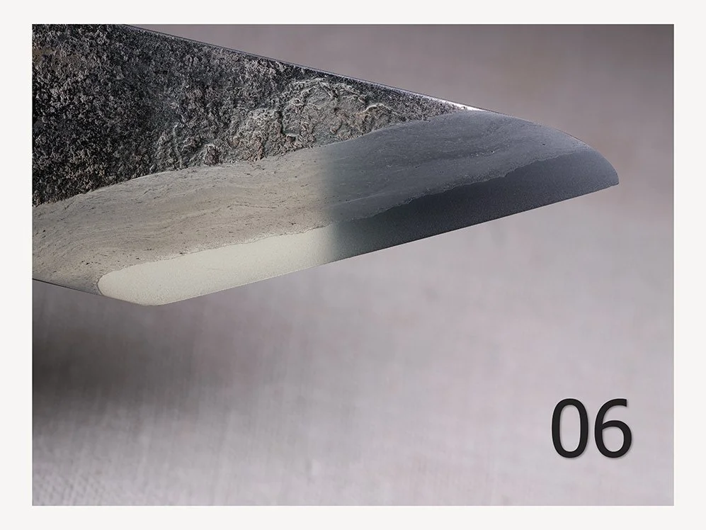 Swatch 06 — kasumi finish on the reference blade, available on request