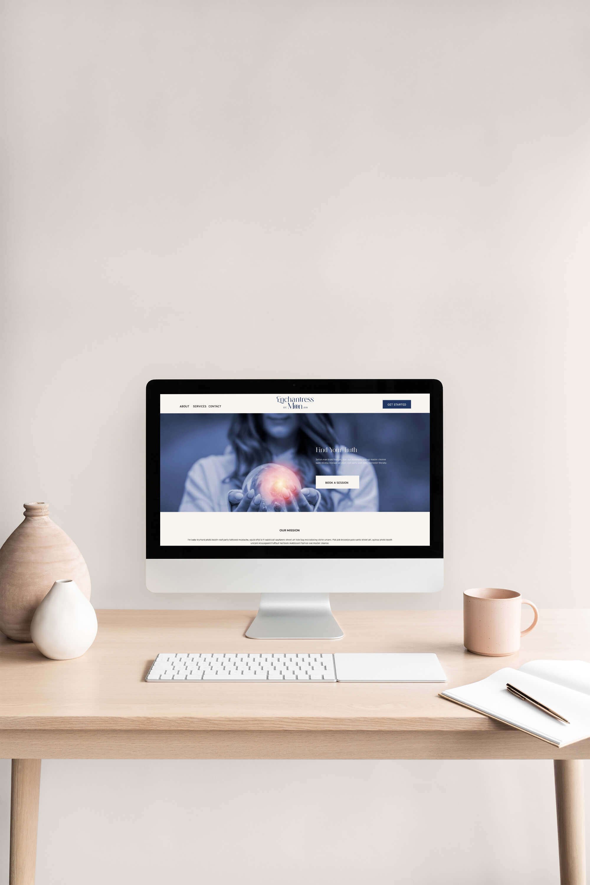 Website design mockup featuring a modern and professional layout.