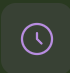 A purple clock icon with white clock hands on a dark background.